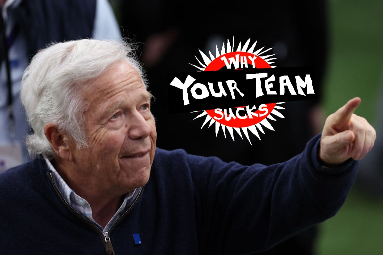 Owner Robert Kraft of the New England Patriots reacts before Super Bowl LVIII between the San Francisco 49ers and Kansas City Chiefsat Allegiant Stadium on February 11, 2024 in Las Vegas, Nevada.