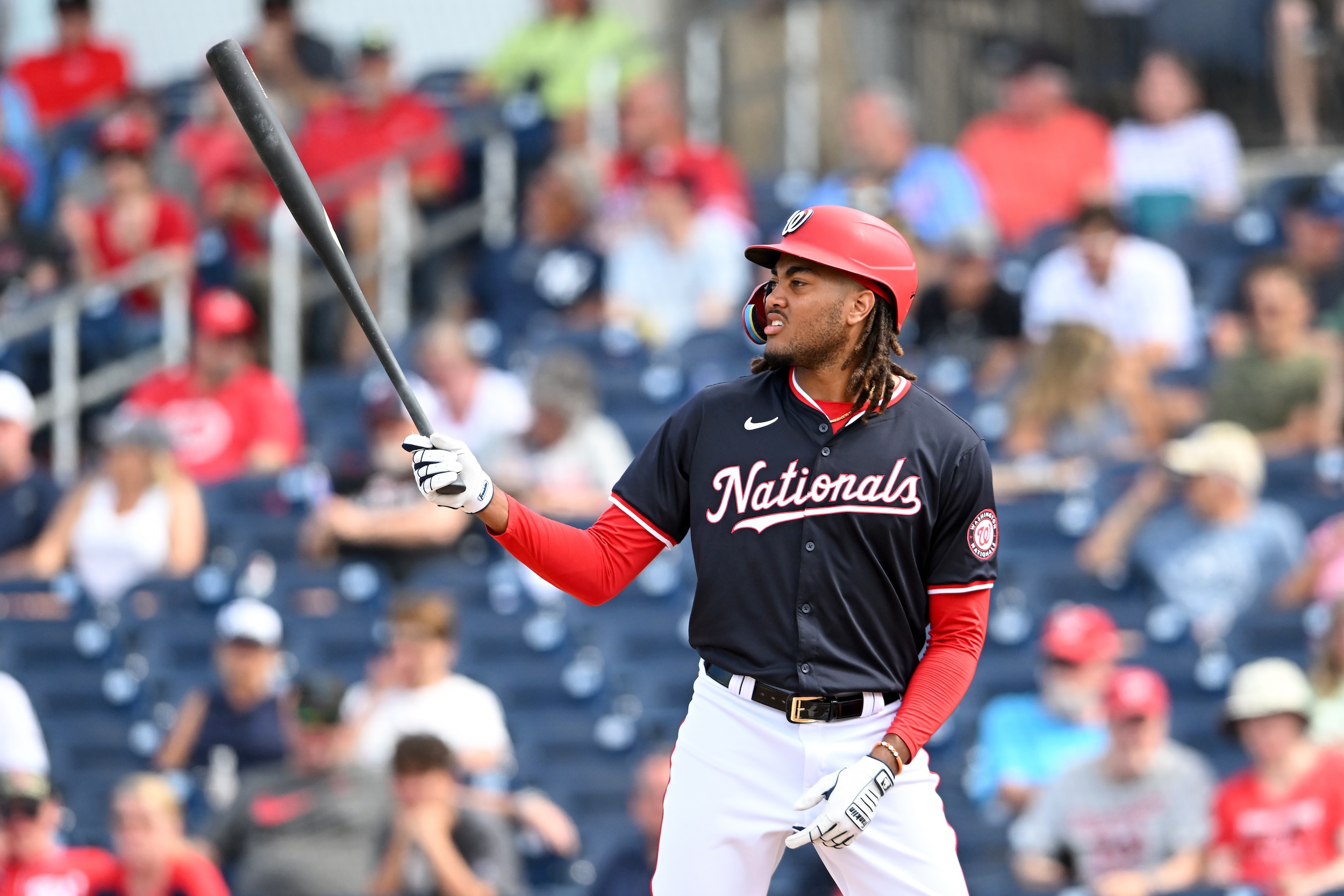James Wood at the plate.