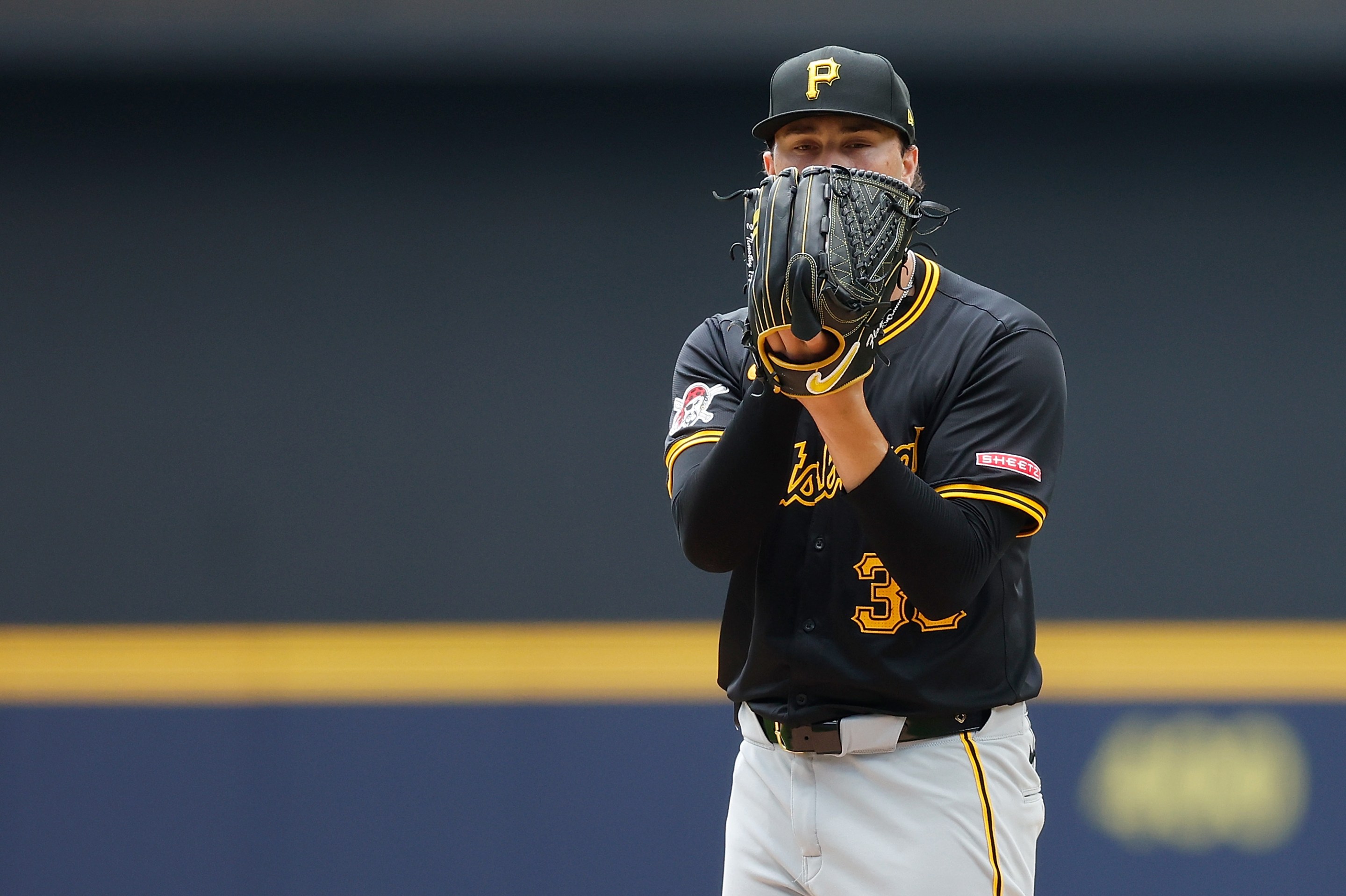 MILWAUKEE, WISCONSIN - JULY 11: Paul Skenes #30 of the Pittsburgh Pirates throws a pitch in the second inning against the Milwaukee Brewers at American Family Field on July 11, 2024 in Milwaukee, Wisconsin. (Photo by John Fisher/Getty Images)