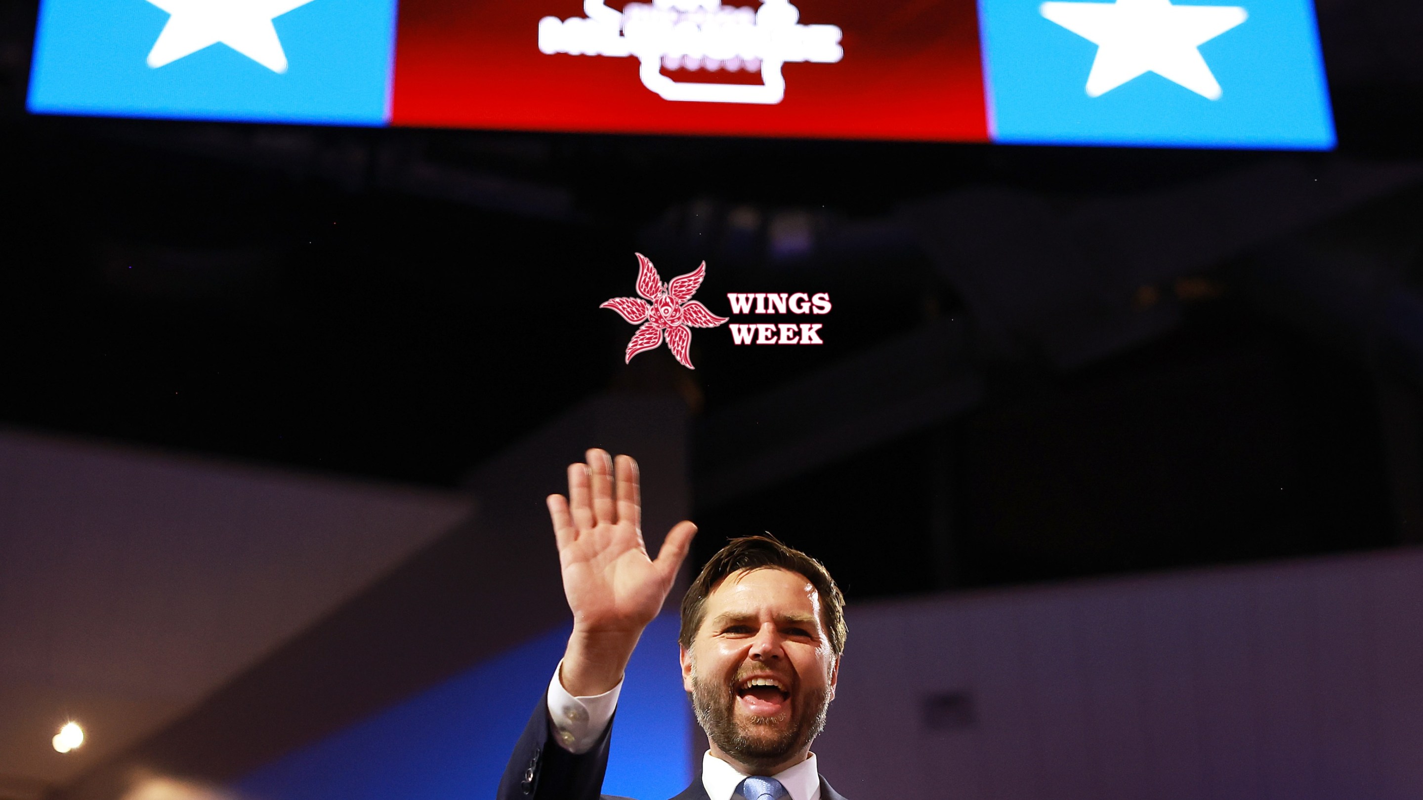 Republican Vice Presidential candidate, U.S. Sen. J.D. Vance (R-OH) attends the first day of the Republican National Convention at the Fiserv Forum on July 15, 2024 in Milwaukee.