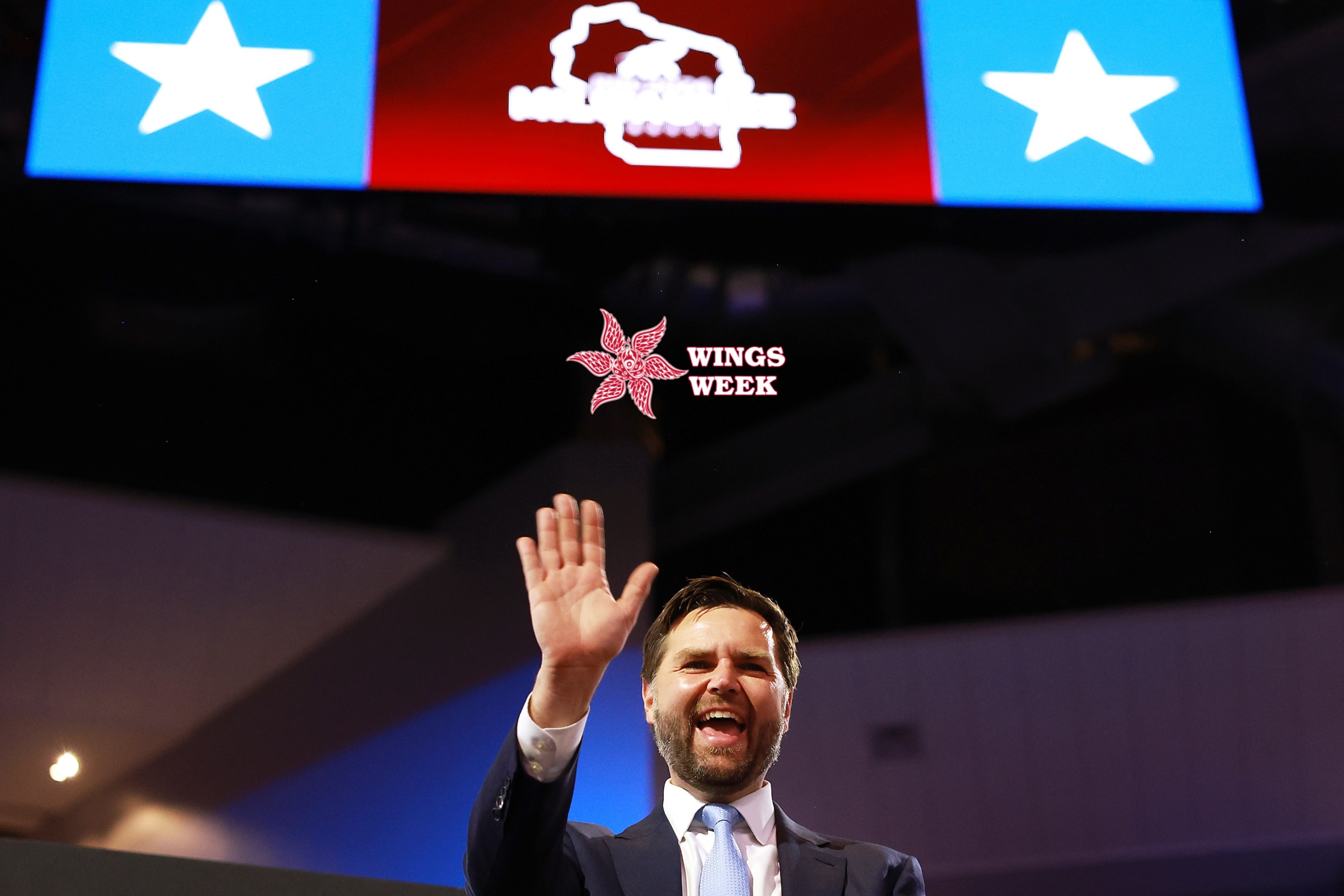Republican Vice Presidential candidate, U.S. Sen. J.D. Vance (R-OH) attends the first day of the Republican National Convention at the Fiserv Forum on July 15, 2024 in Milwaukee.