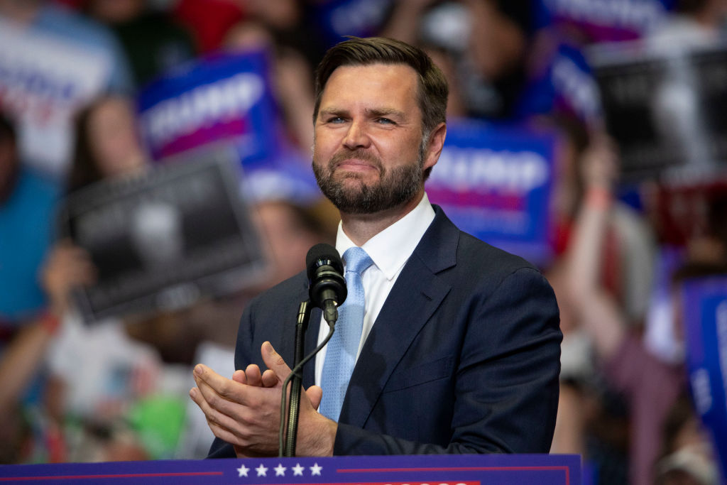 Republican Vice Presidential nominee U.S. Senator J.D. Vance (R-OH) campaigns at the first public rally.