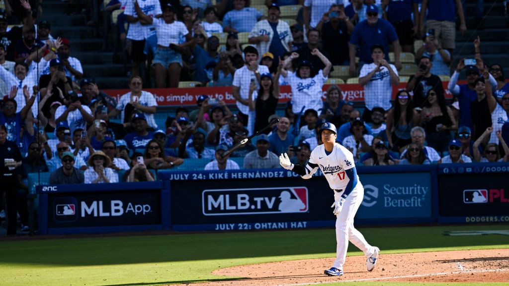 Shohei Ohtani hits a home run