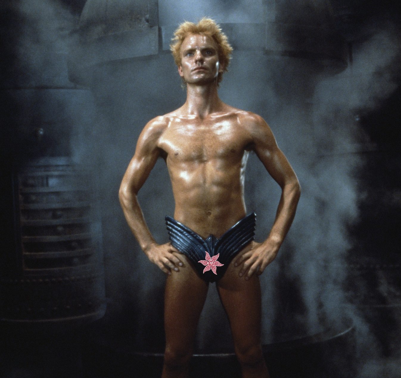 British actor and singer Sting on the set of Dune, directed and written by David Lynch. (Photo by Nancy Moran/Sygma via Getty Images)