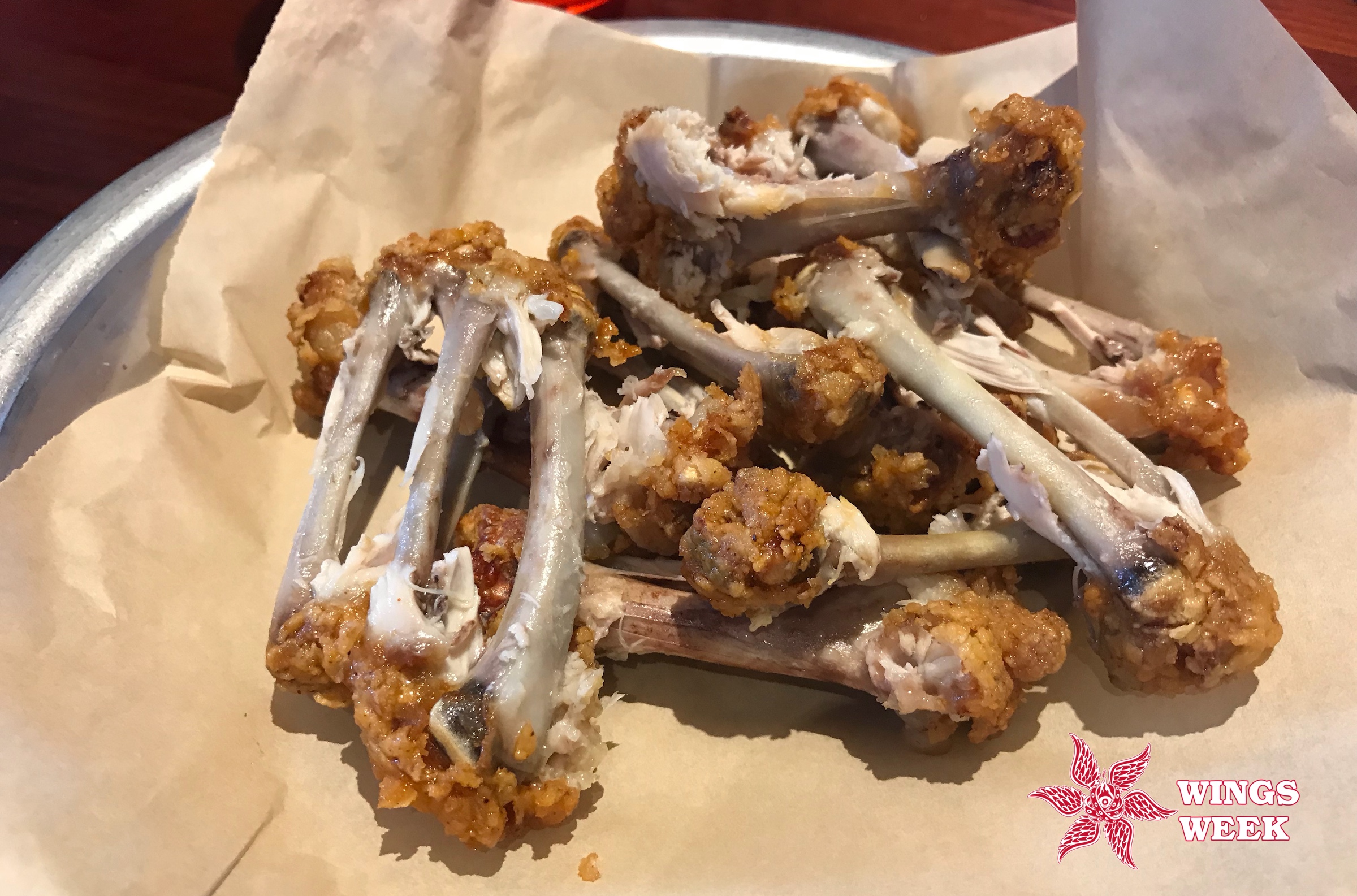 Chicken wing bone pile in Texas