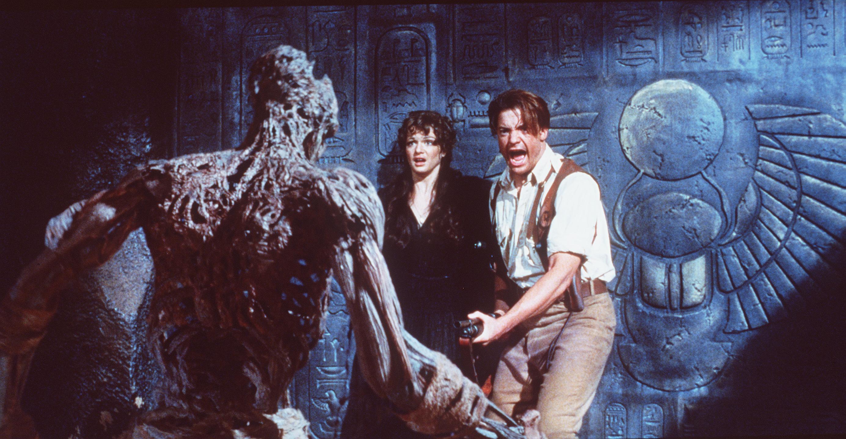 Rick O''Connell (Brendan Fraser) must save Evelyn (Rachel Weisz) and the rest of the world from the 3,000 year-old curse in "The Mummy." 1999 Universal Studios. All Rights Reserved.