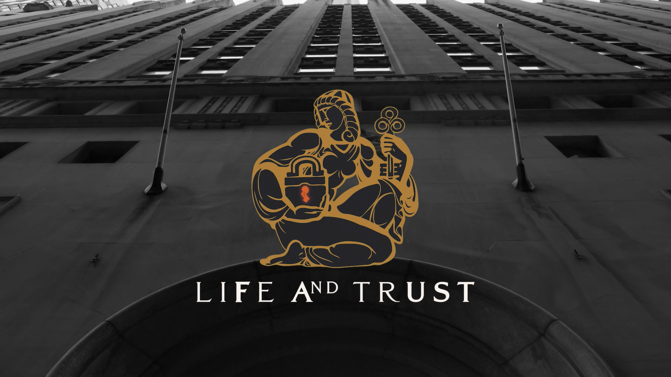 Life and Trust logo on skyscraper background