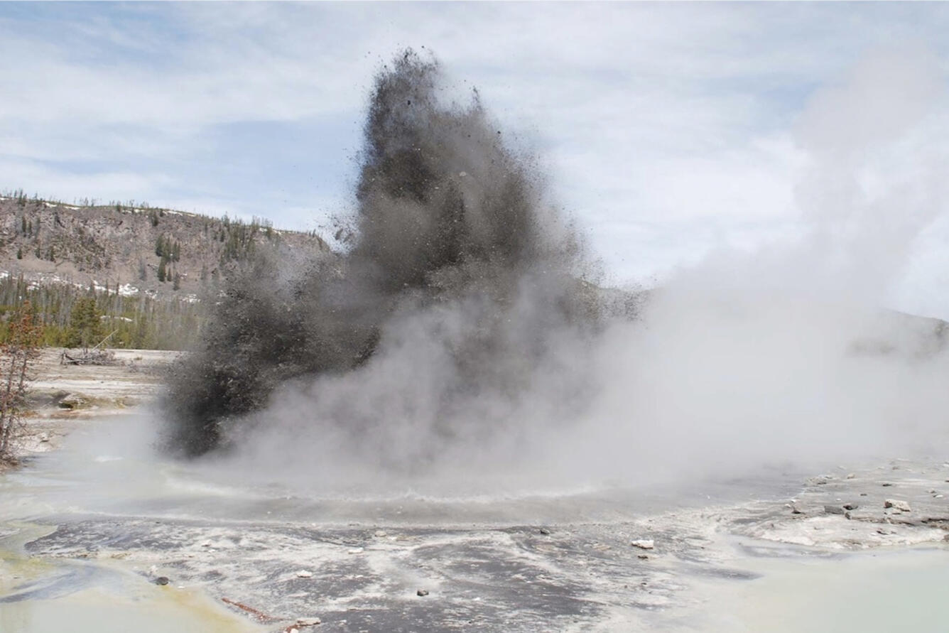 Hydrothermal explosion at Biscuit Basin.