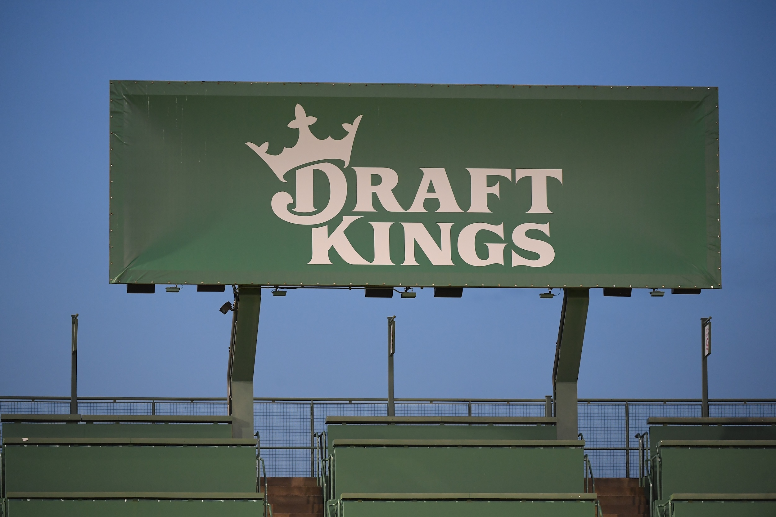 A DraftKings billboard at a stadium.