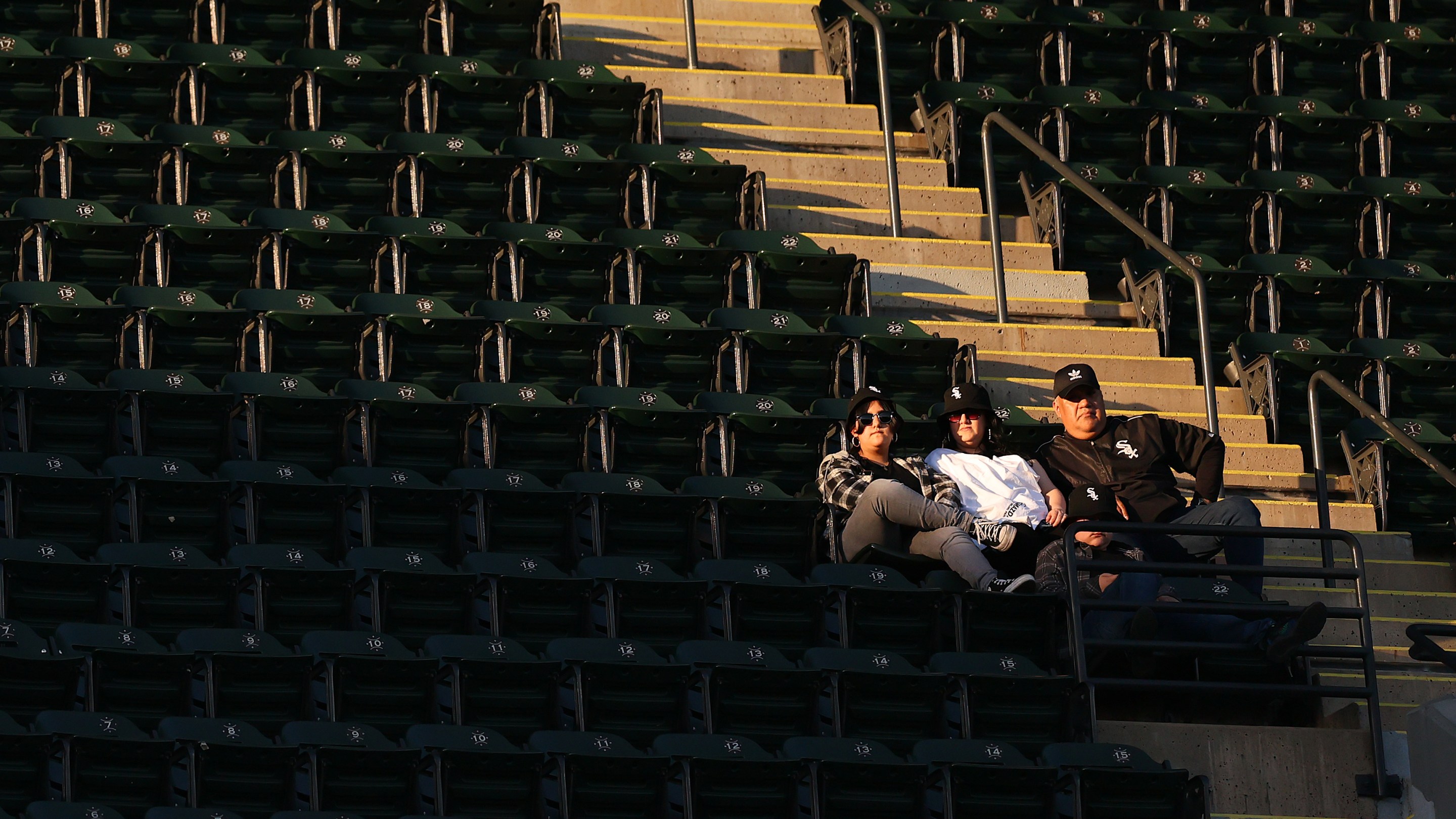 Fans look on during the eighth inning between the Chicago White Sox and the Minnesota Twins at Guaranteed Rate Field in 2022.