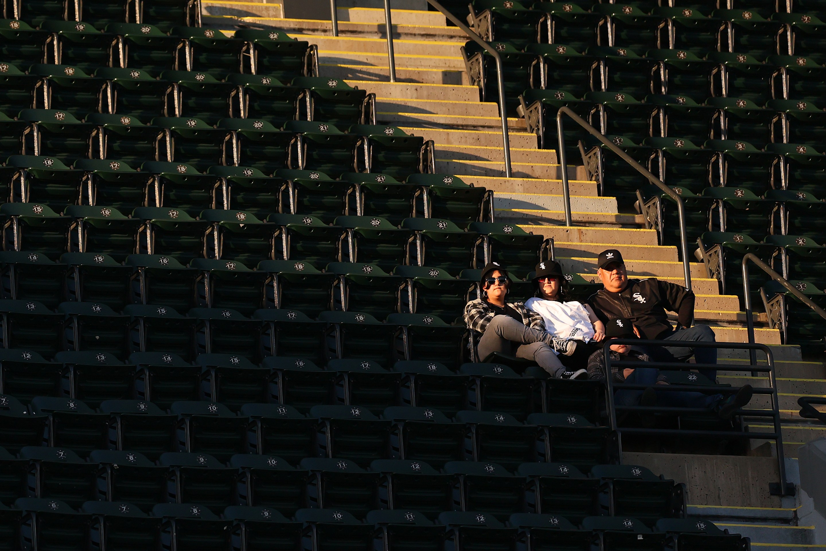 Fans look on during the eighth inning between the Chicago White Sox and the Minnesota Twins at Guaranteed Rate Field in 2022.