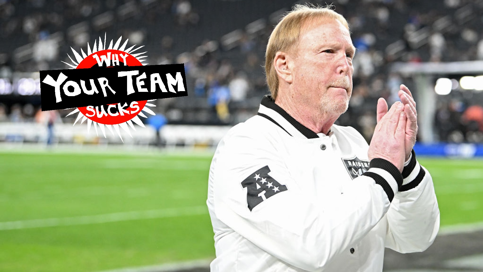 Owner and managing general partner Mark Davis of the Las Vegas Raiders looks on before his team play against the Los Angeles Chargers at Allegiant Stadium on December 14, 2023 in Las Vegas, Nevada.