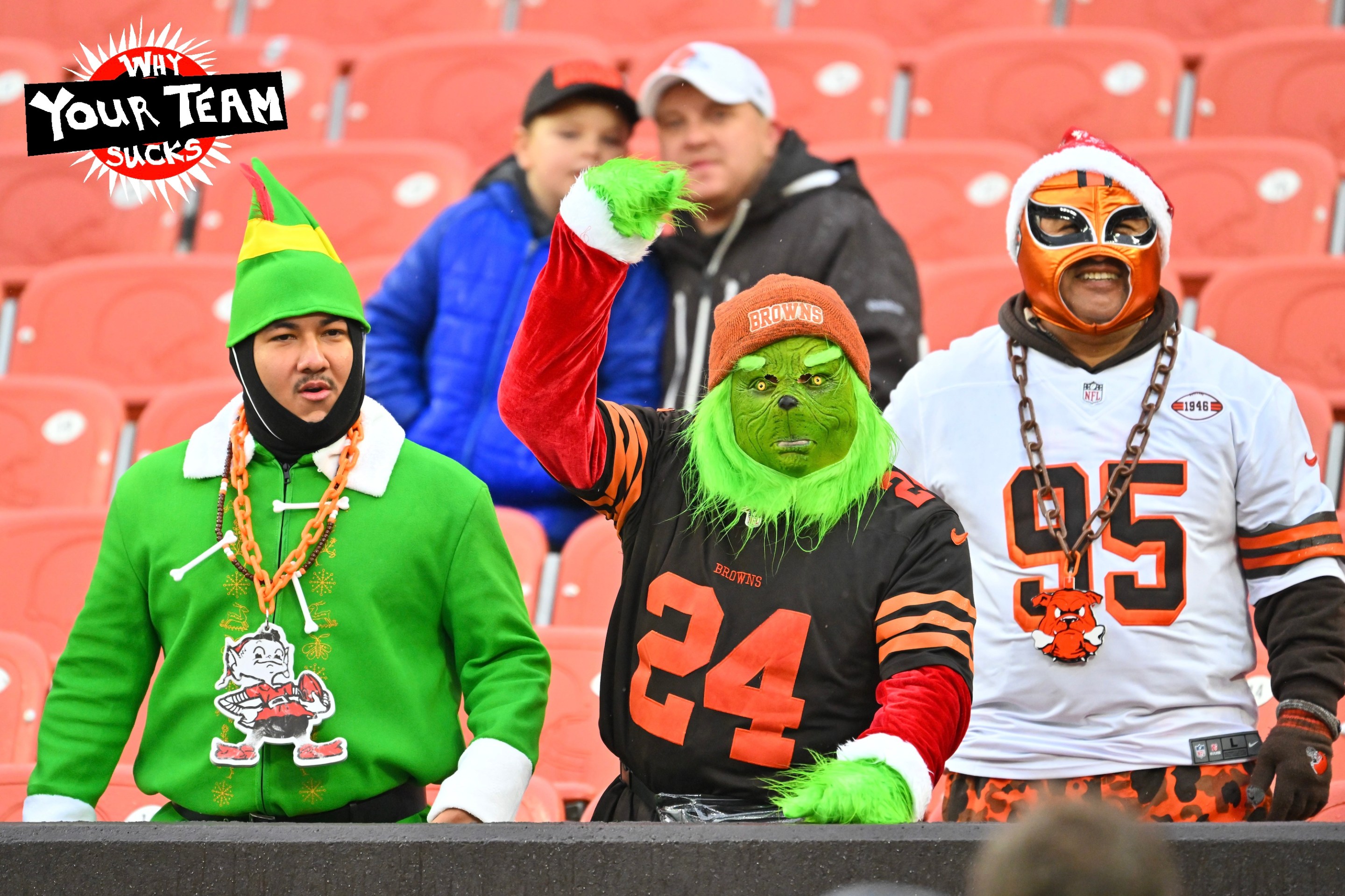 CLEVELAND, OHIO - DECEMBER 17: Fans look on prior to a game between the Chicago Bears and the Cleveland Browns at Cleveland Browns Stadium on December 17, 2023 in Cleveland, Ohio. (Photo by Jason Miller/Getty Images)