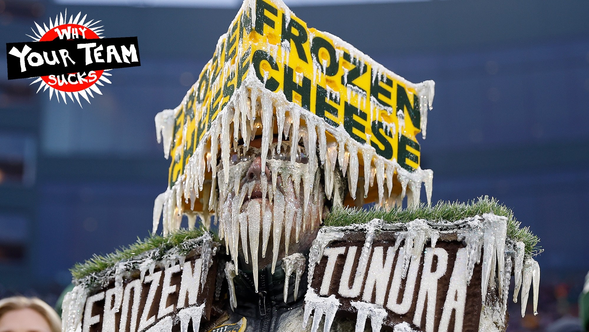 GREEN BAY, WISCONSIN - JANUARY 07: Green Bay Packers fan looks on during the game against the Chicago Bears at Lambeau Field on January 07, 2024 in Green Bay, Wisconsin. (Photo by John Fisher/Getty Images)