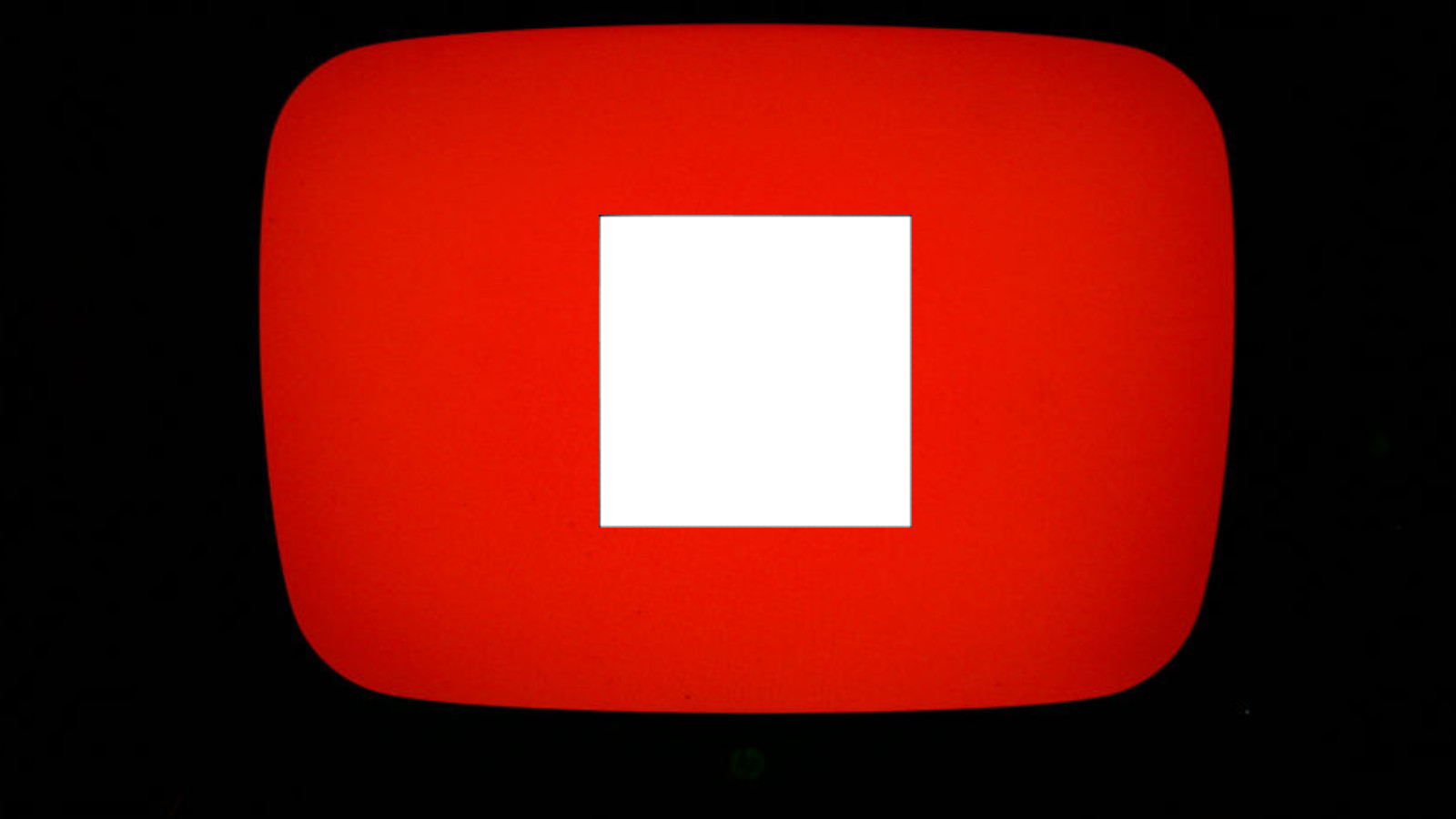 Youtube logo with a stop symbol instead of a play button