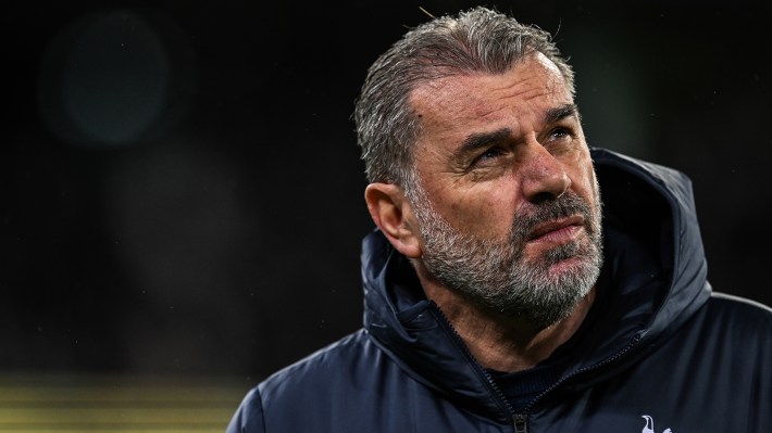 Tottenham Hotspur Manager Ange Postecoglou looks on during the Global Football Week exhibition match between Tottenham Hotspur FC and Newcastle United FC at Melbourne Cricket Ground on May 22, 2024 in Melbourne, Australia.