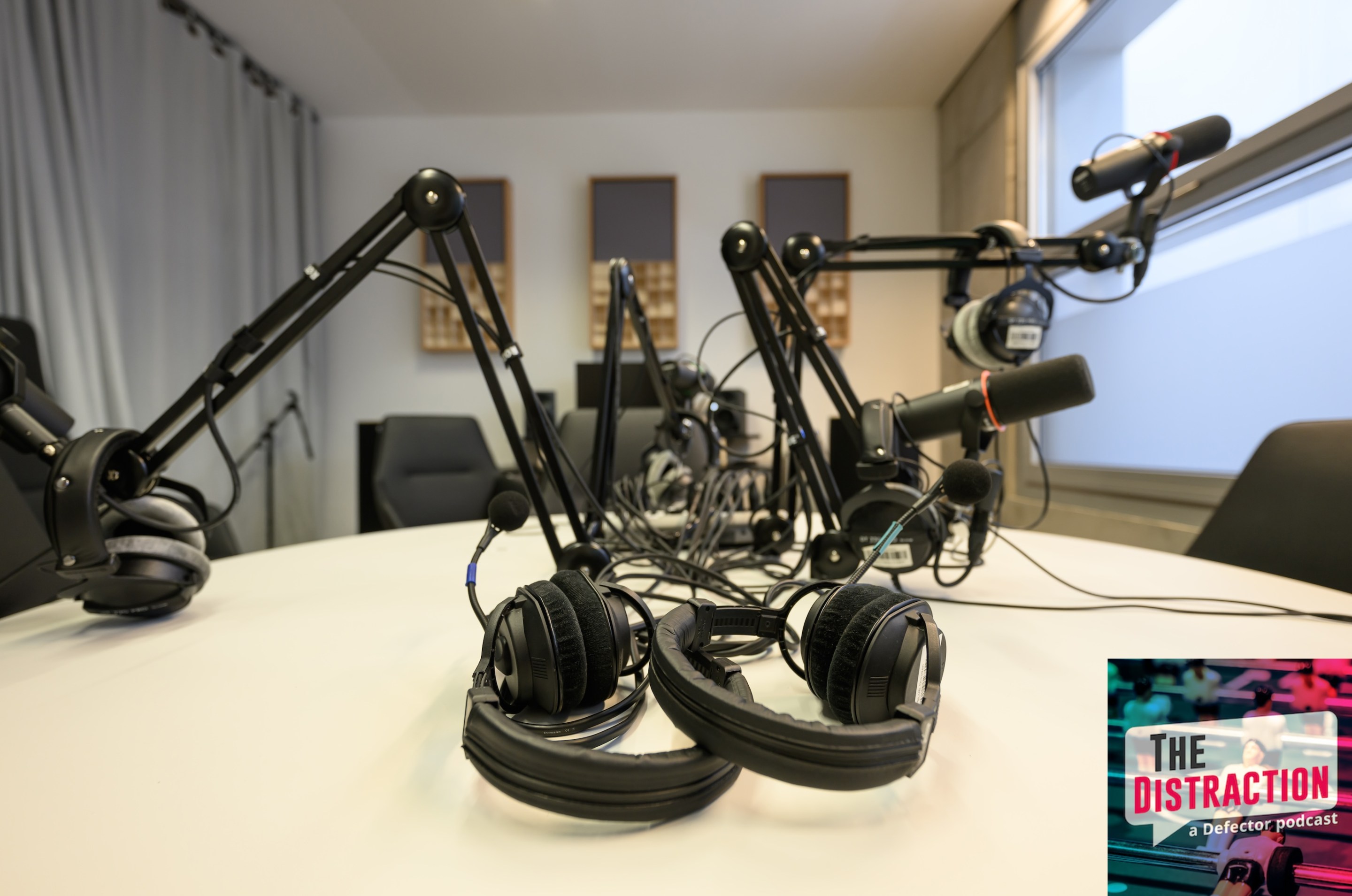 View of the podcast studio of the Saxon State Library (SLUB) before the reopening of the media library.