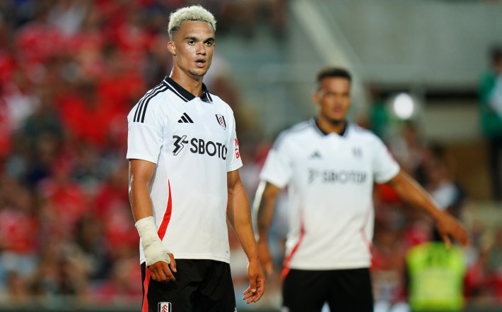 FARO, PORTUGAL - AUGUST 2: Antonee Robinson of Fulham during the Pre-Season Friendly match between SL Benfica and Fulham at Estadio Algarve on August 2, 2024 in Faro, Portugal. (Photo by Gualter Fatia/Getty Images)