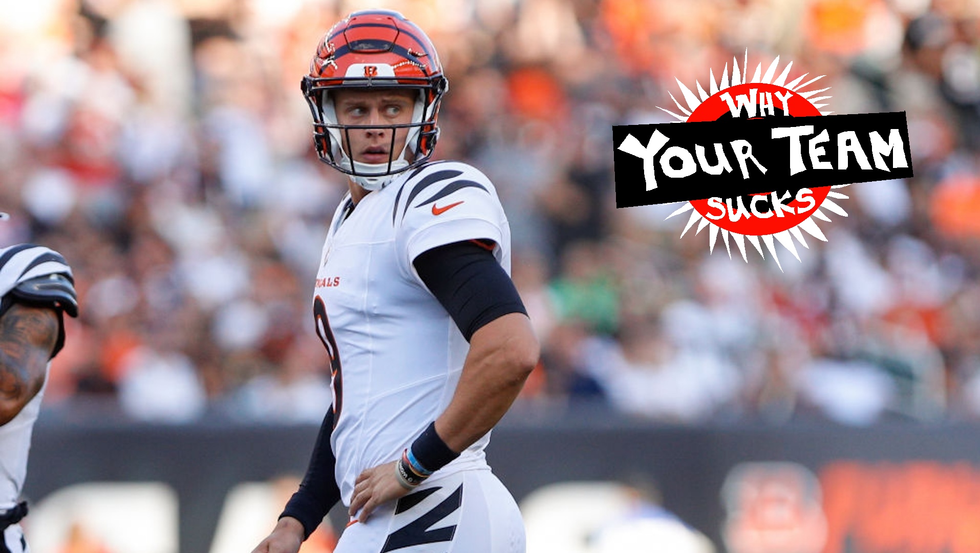 Cincinnati Bengals quarterback Joe Burrow (9) looks toward the sideline during the preseason game against the against the Tampa Bay Buccaneers and the Cincinnati Bengals on August 10, 2024, at Paycor Stadium in Cincinnati, OH.