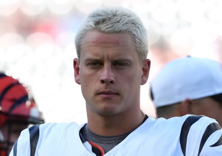 CINCINNATI, OHIO - AUGUST 10: Quarterback Joe Burrow #9 of the Cincinnati Bengals warms up prior to preseason game against the Tampa Bay Buccaneers at Paycor Stadium on August 10, 2024 in Cincinnati, Ohio.