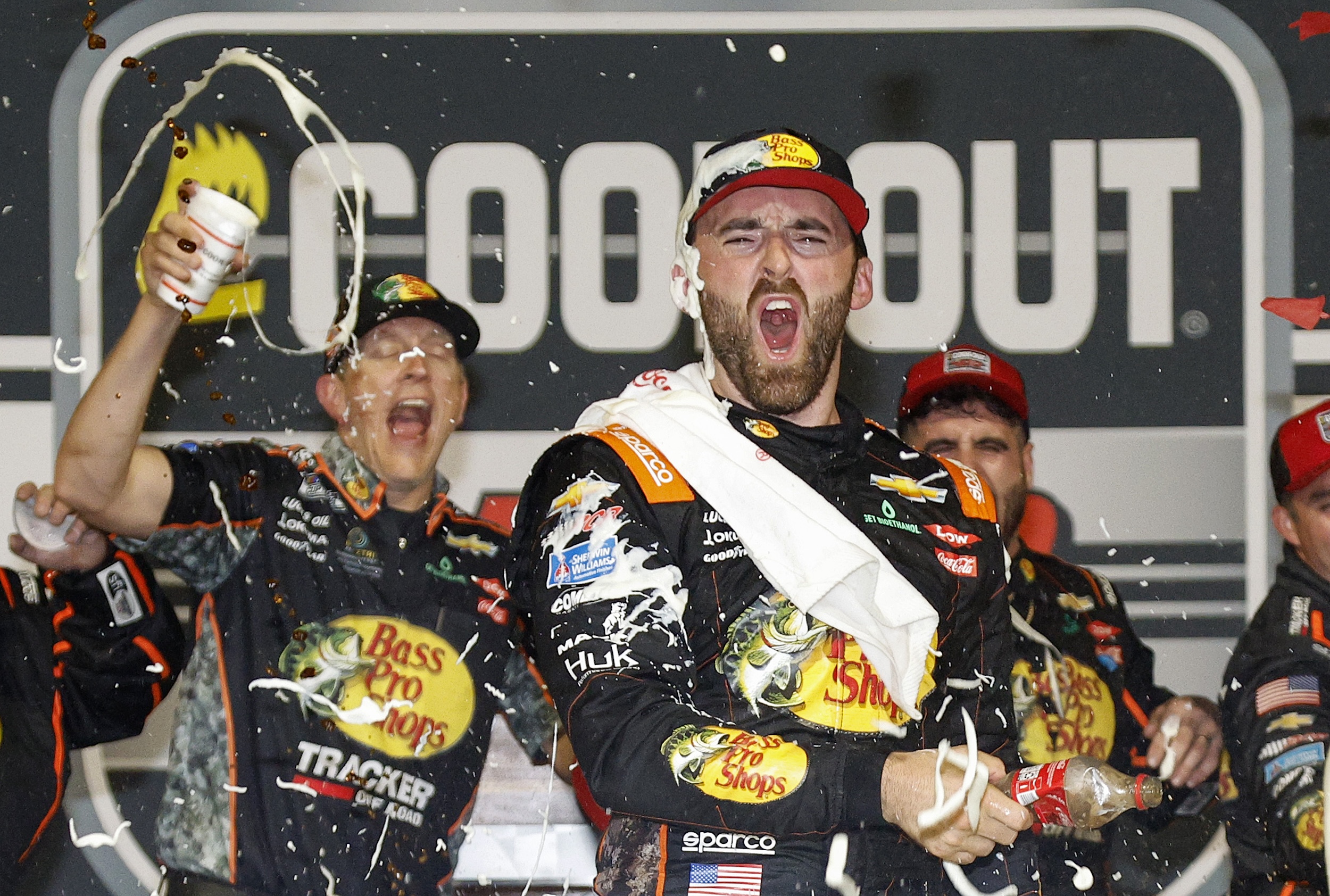 Austin Dillon celebrates his victory.