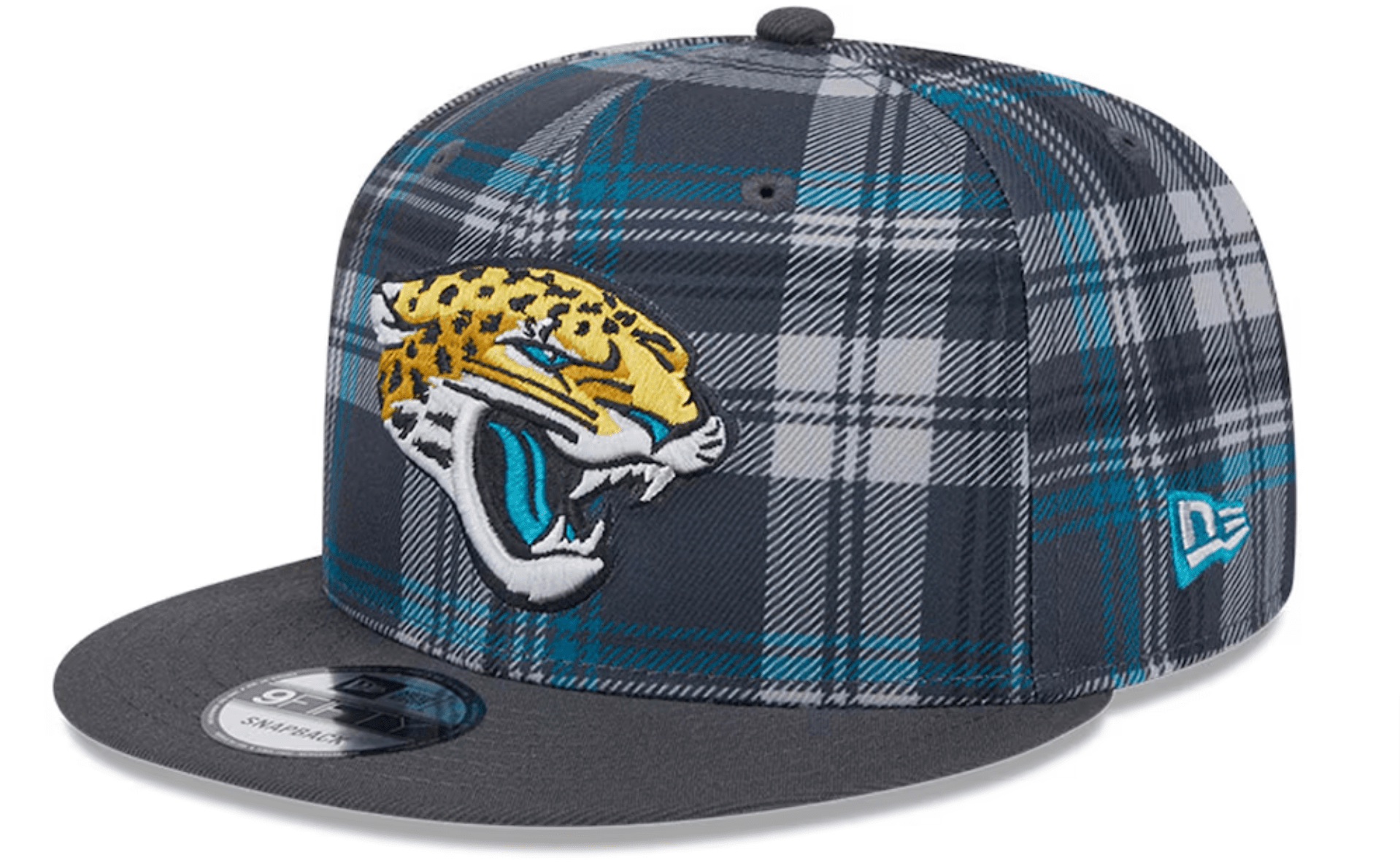 A plaid Jacksonville Jaguars baseball cap available at Fanatics.com.