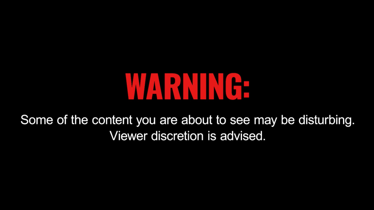 Viewer discretion warning at the start of FBI PSA