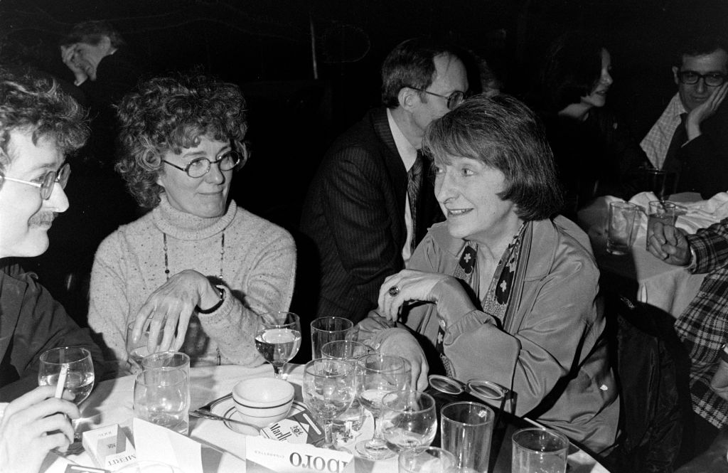 Pauline Kael at an award ceremony table