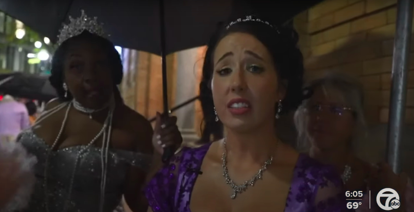 A screencap of some unhappy Detroit Bridgerton Themed Ball attendees