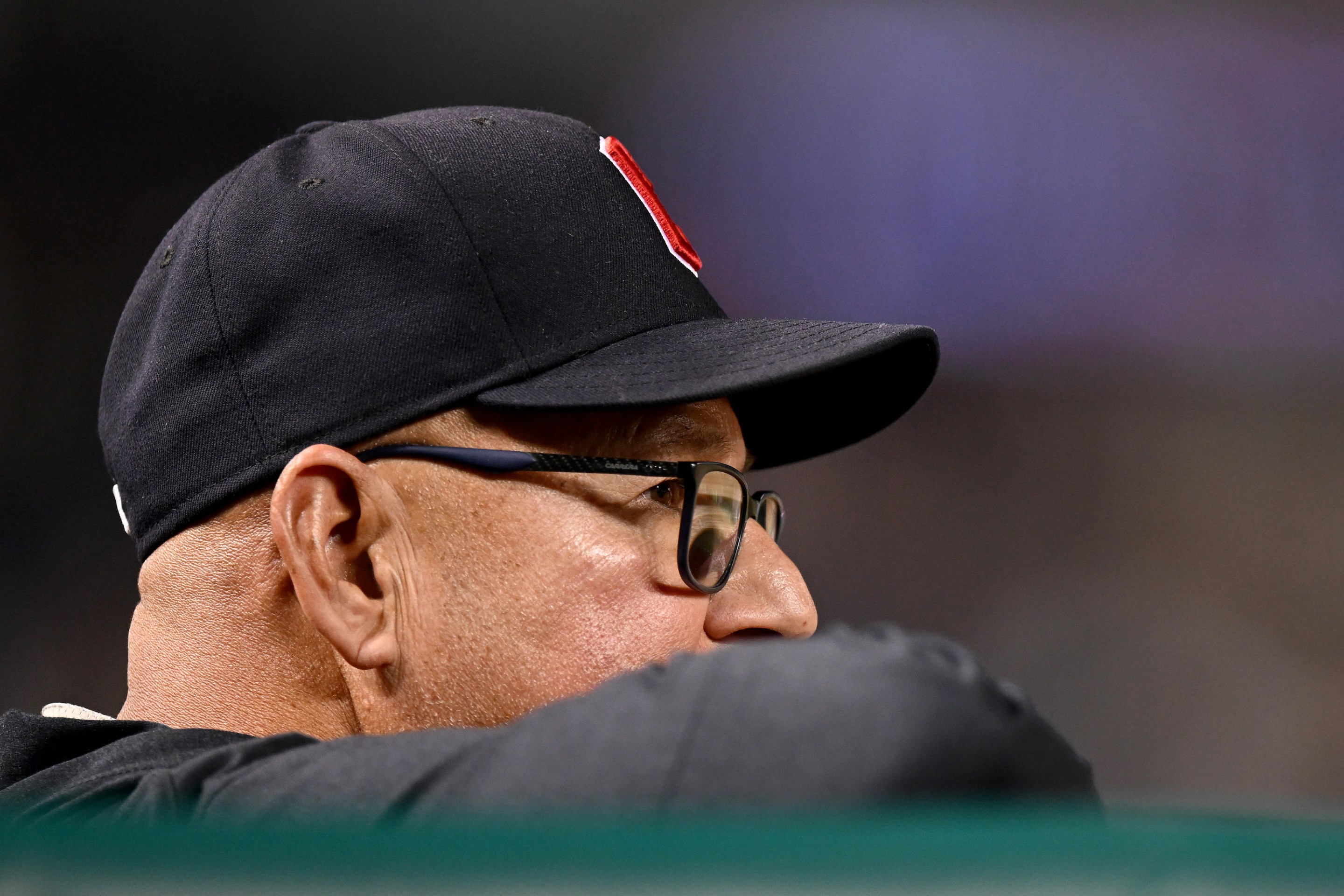 Manager Terry Francona #78 of the Cleveland Guardians watches the game against the Washington Nationals at Nationals Park on April 14, 2023 in Washington, DC.