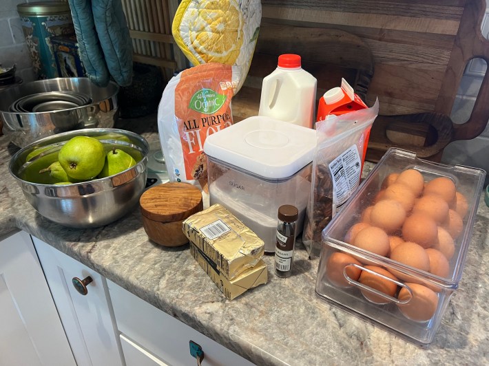 Ingredients arranged on a countertop.