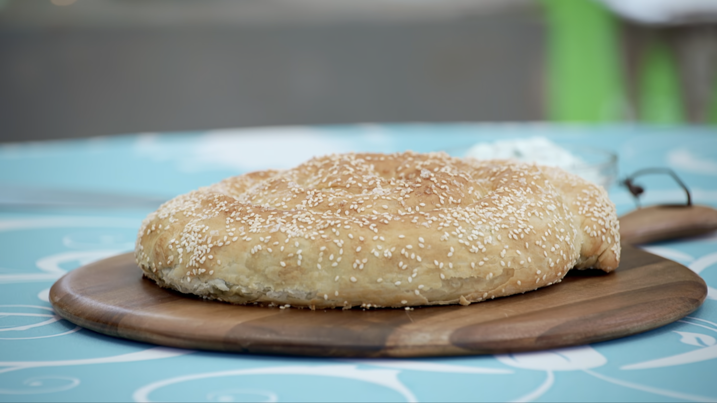 A completed spiral of Paul Hollywood's Spanakopita.