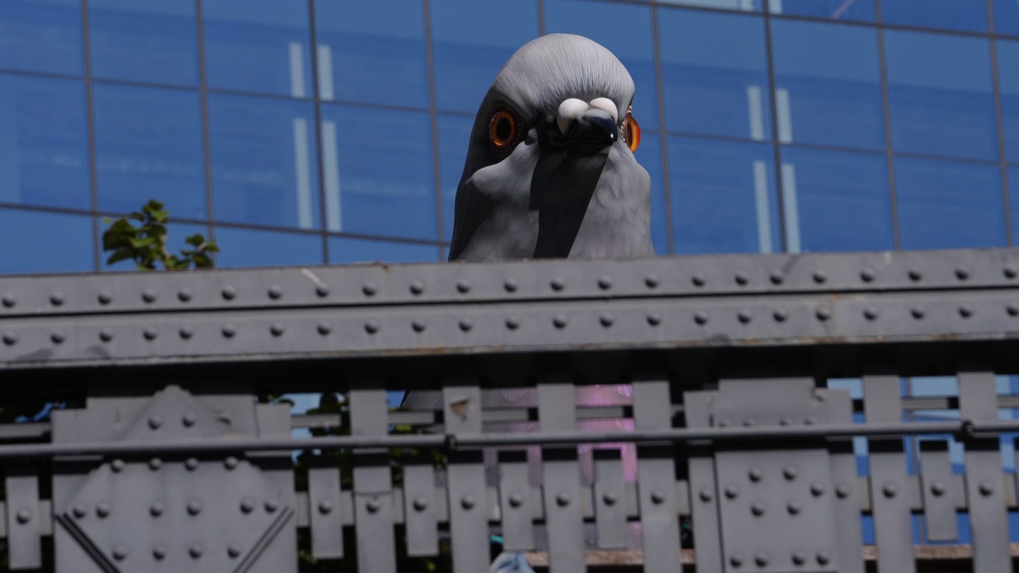 NEW YORK, UNITED STATES - OCTOBER 16: Artist Ivan Argote's 16-foot-tall pigeon sculpture, titled "Dinosaur" is seen on New York City's High Line on October 16, 2024. (Photo by Selçuk Acar/Anadolu via Getty Images)