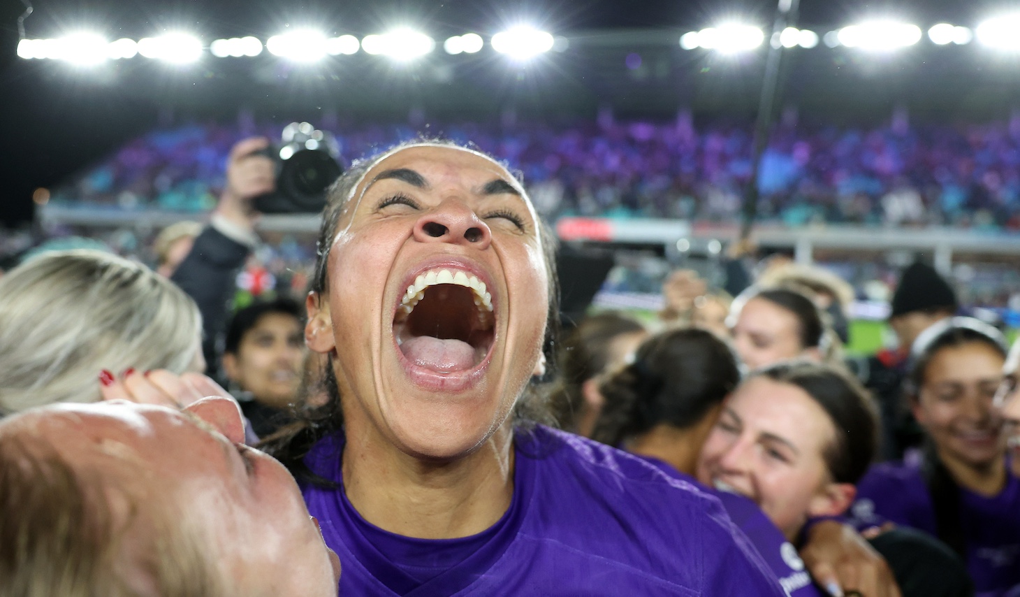 Marta #10 of the Orlando Pride celebrates after the Pride defeated the Washington Spirit 1-0 to win the NWSL 2024 Championship Game at CPKC Stadium on November 23, 2024 in Kansas City, Missouri.