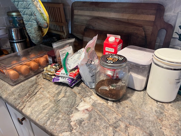 Ingredients arranged on a countertop.