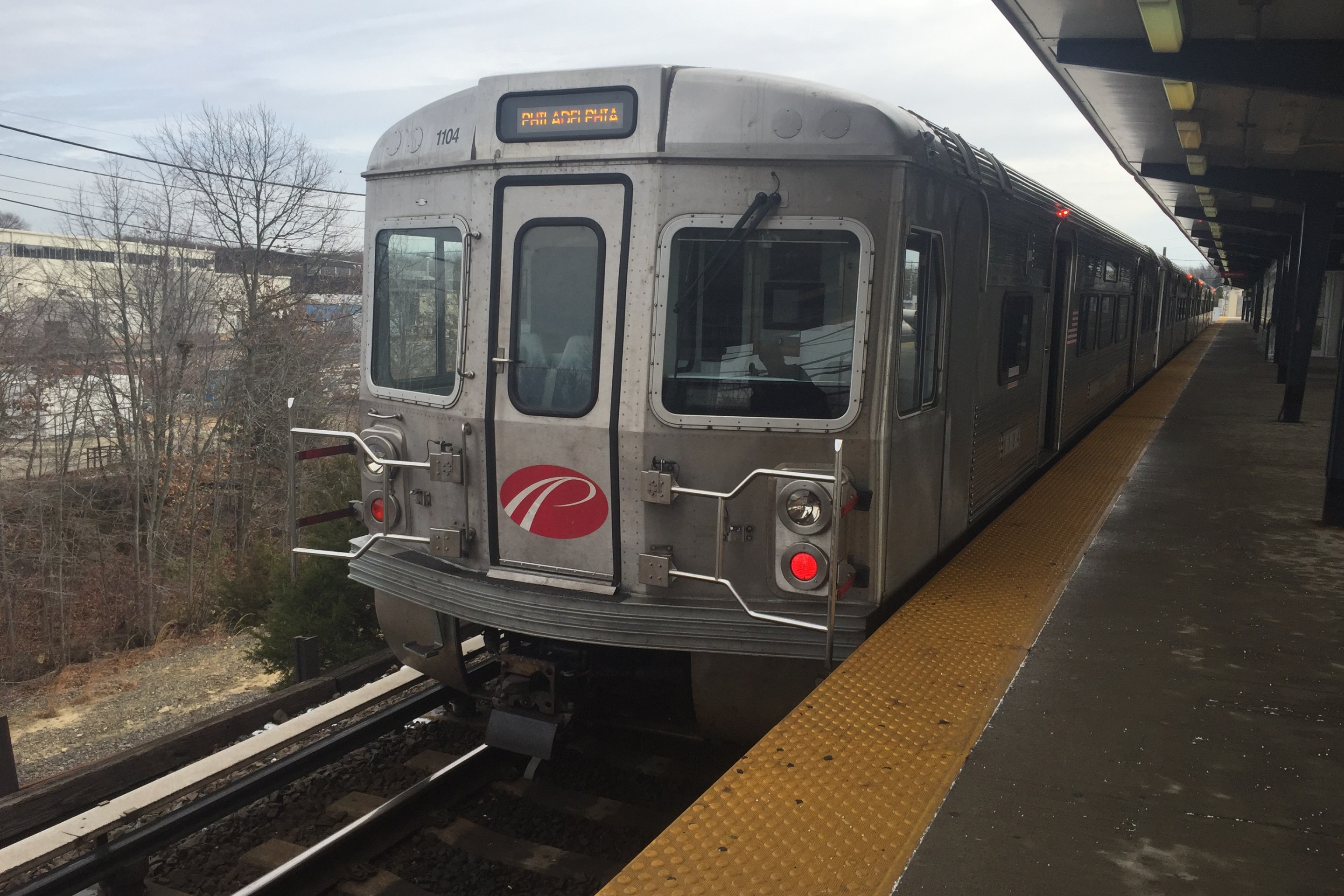 A PATCO train at the station.