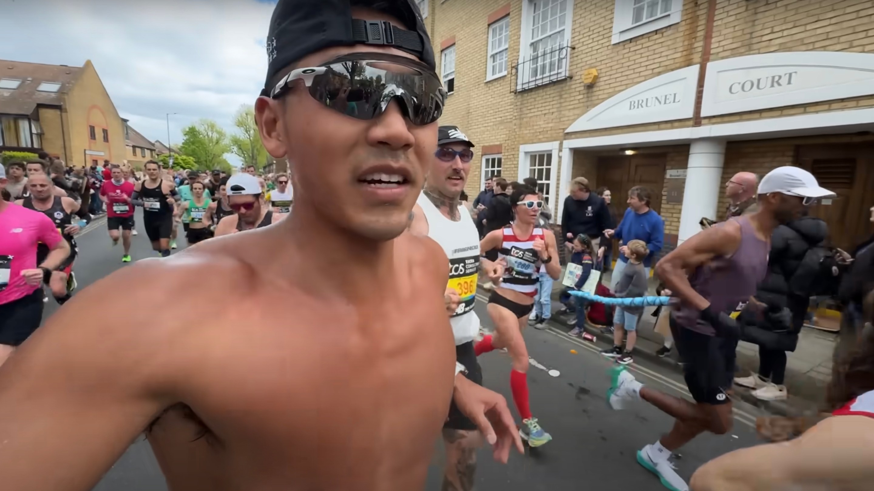 Choi during the Boston Marathon