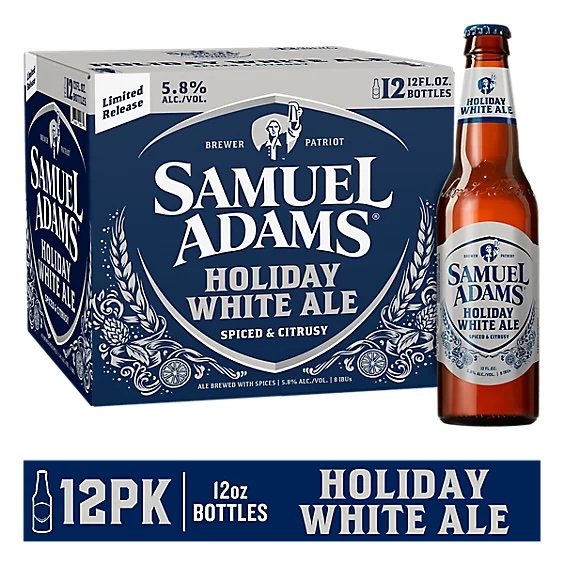 A case of Sam Adams Holiday White Ale