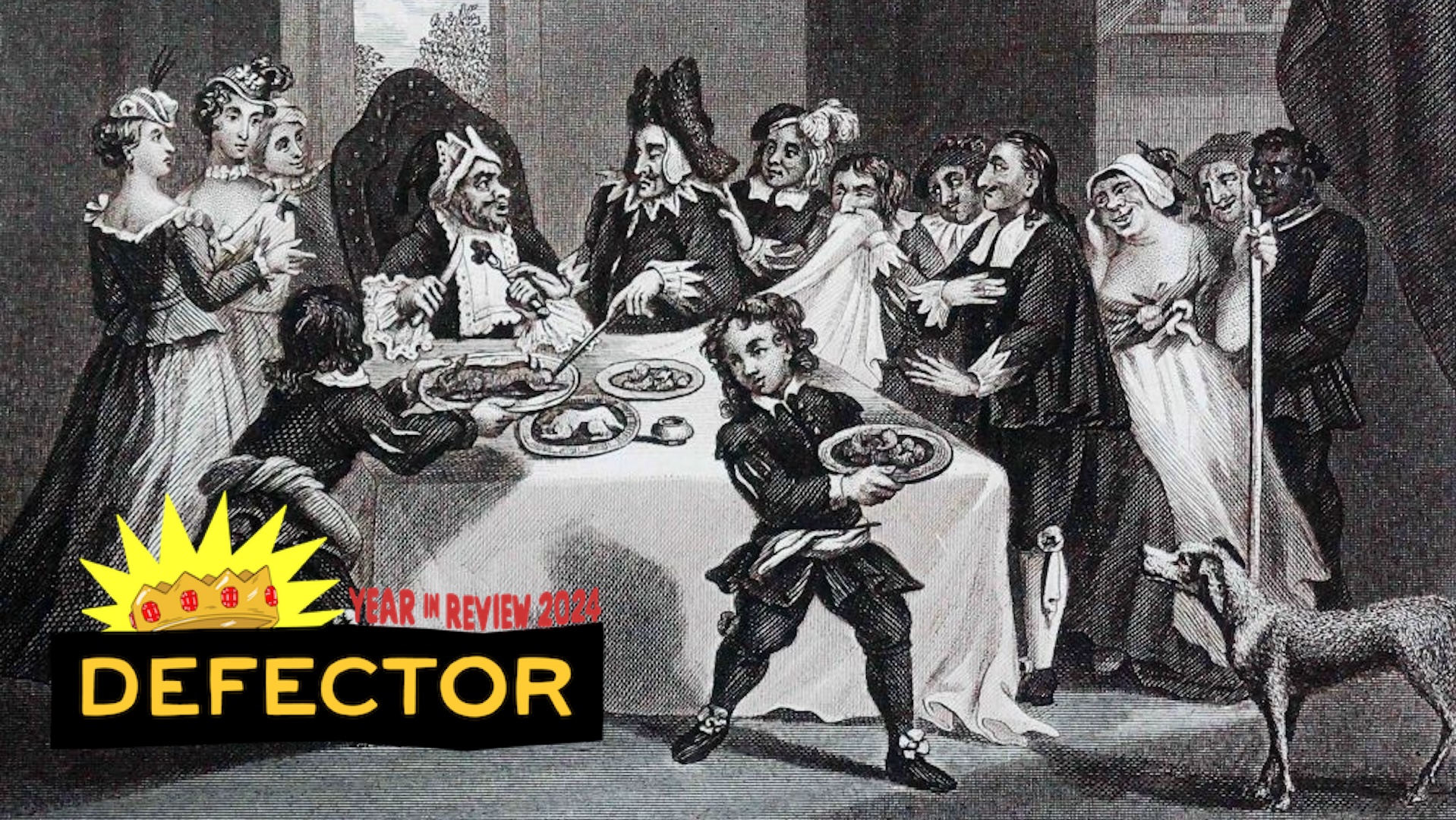 Sancho at the Feast, Starved by his Physician' by William Hogarth (1697 - 1764). English painter, printmaker, pictorial satirist. Sancho Panza is a key character in the Spanish novel 'Don Quixote' by Cervantes.