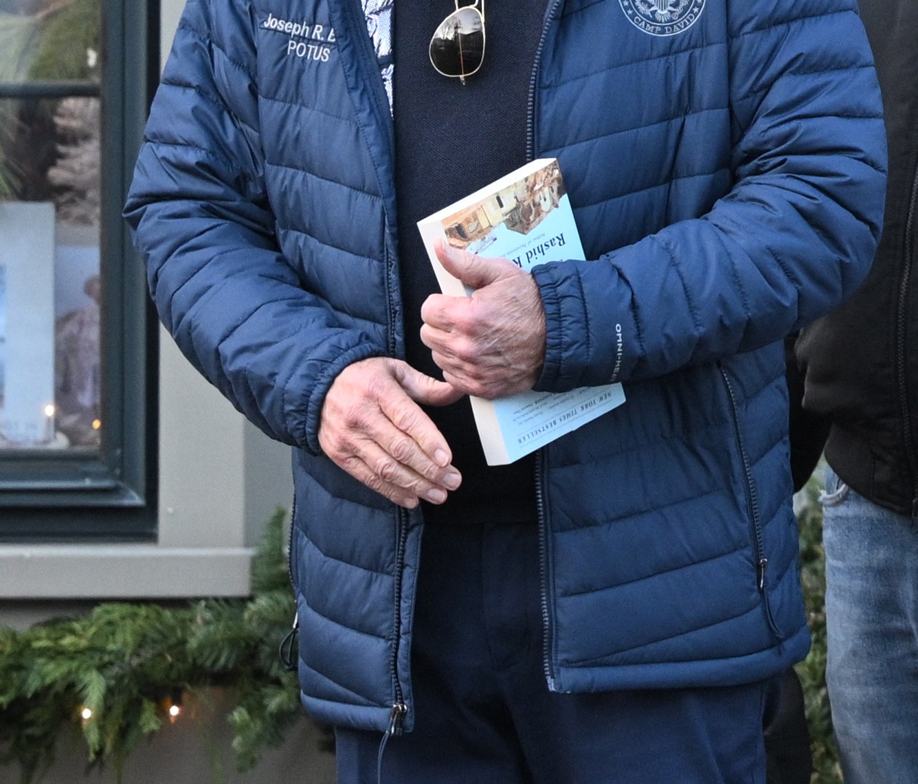 Joe Biden holds a copy of The Hundred Years' War On Palestine by Rashid Khalidi.