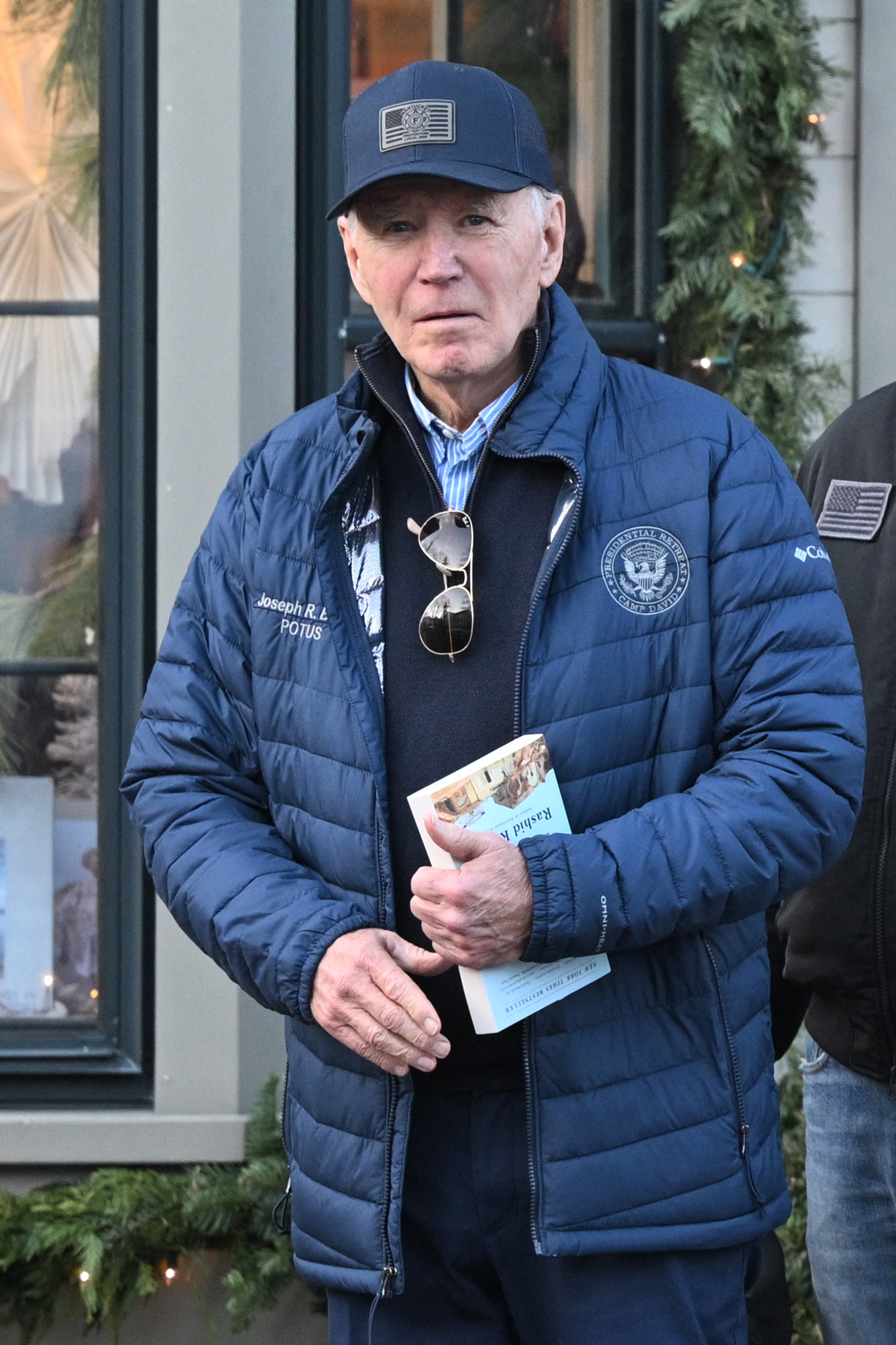 Joe Biden holds a copy of The Hundred Years' War On Palestine by Rashid Khalidi.