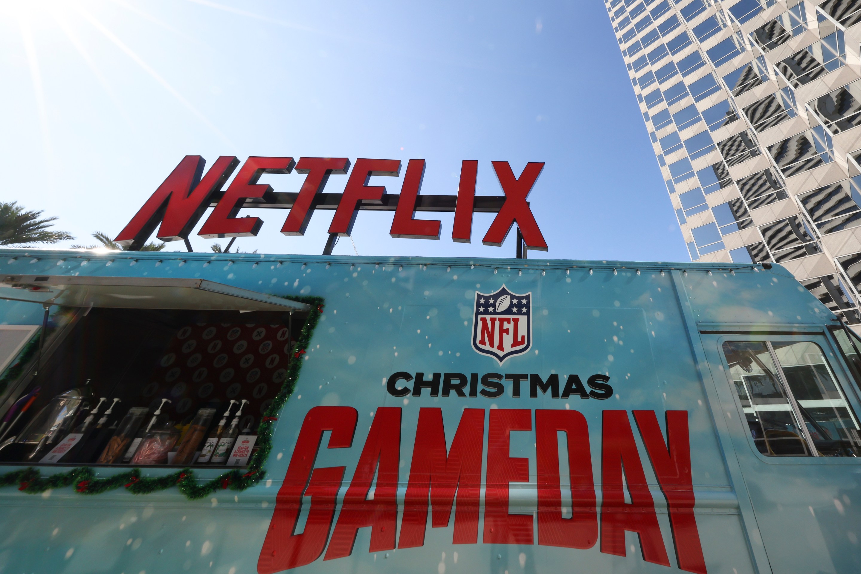 NFL Christmas Gameday signage advertising the NFL's two Christmas Day marquee games.