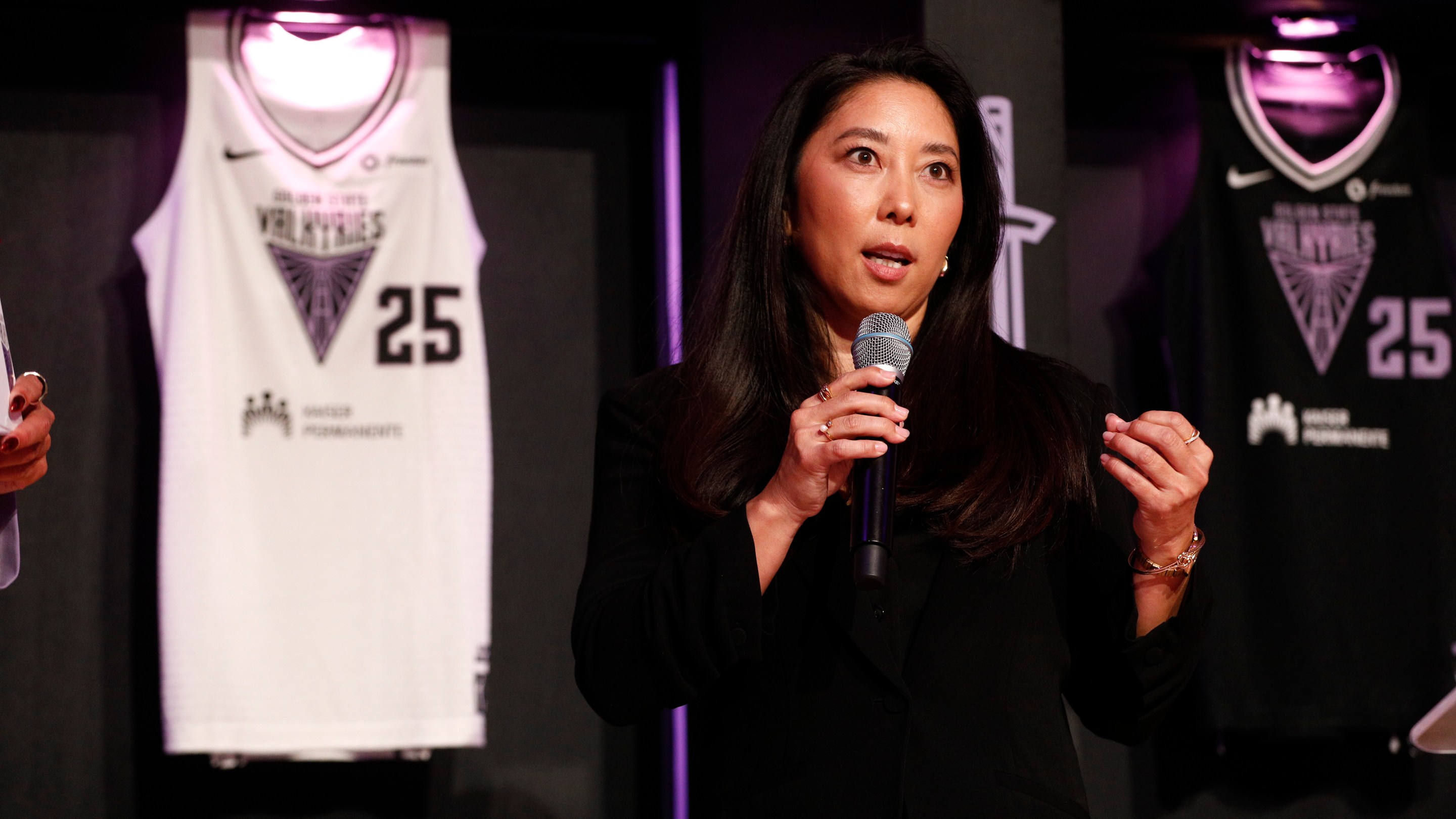 Golden State Valkyries head coach Natalie Nakase during the expansion draft party in San Francisco on Friday, Dec. 06, 2024.