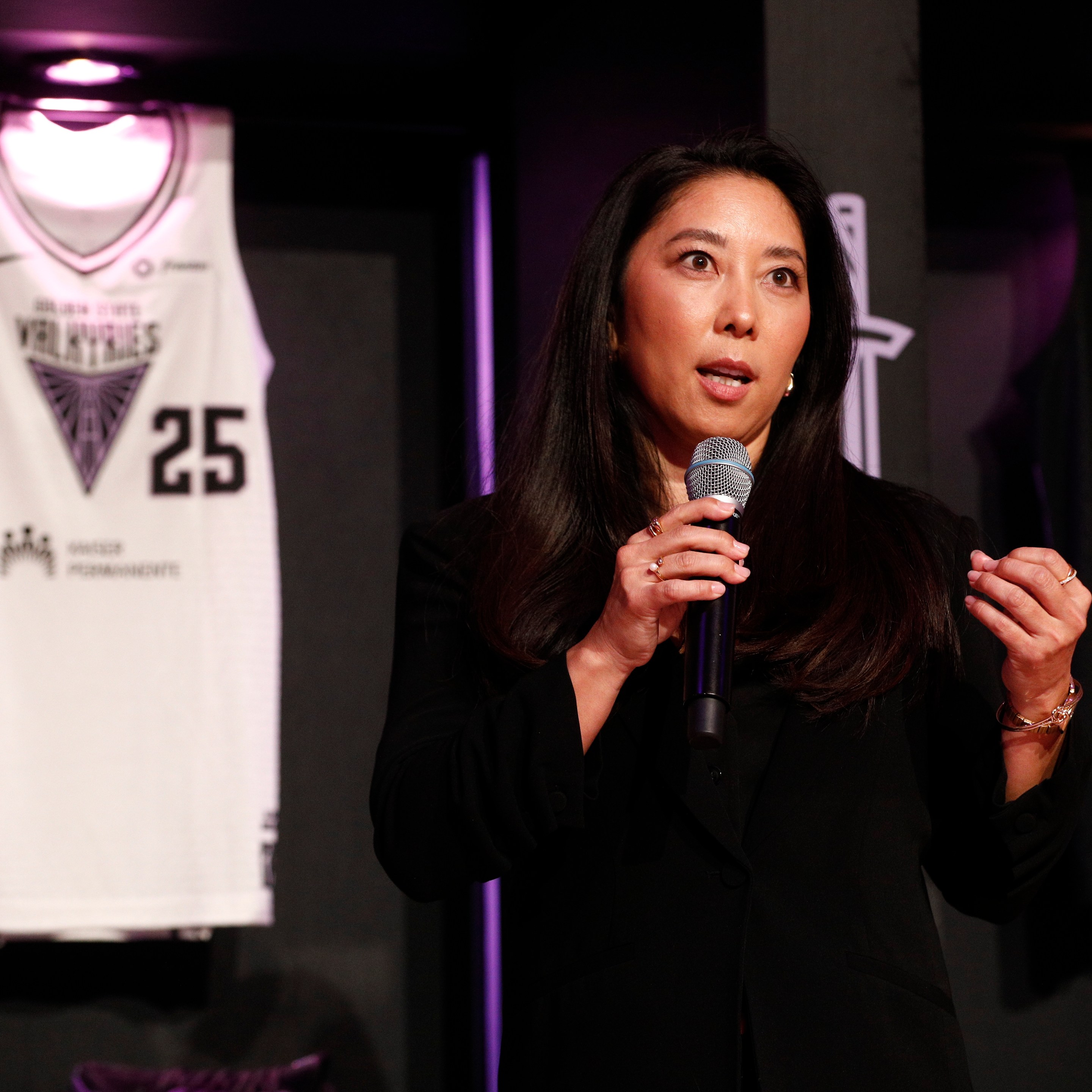 Golden State Valkyries head coach Natalie Nakase during the expansion draft party in San Francisco on Friday, Dec. 06, 2024.
