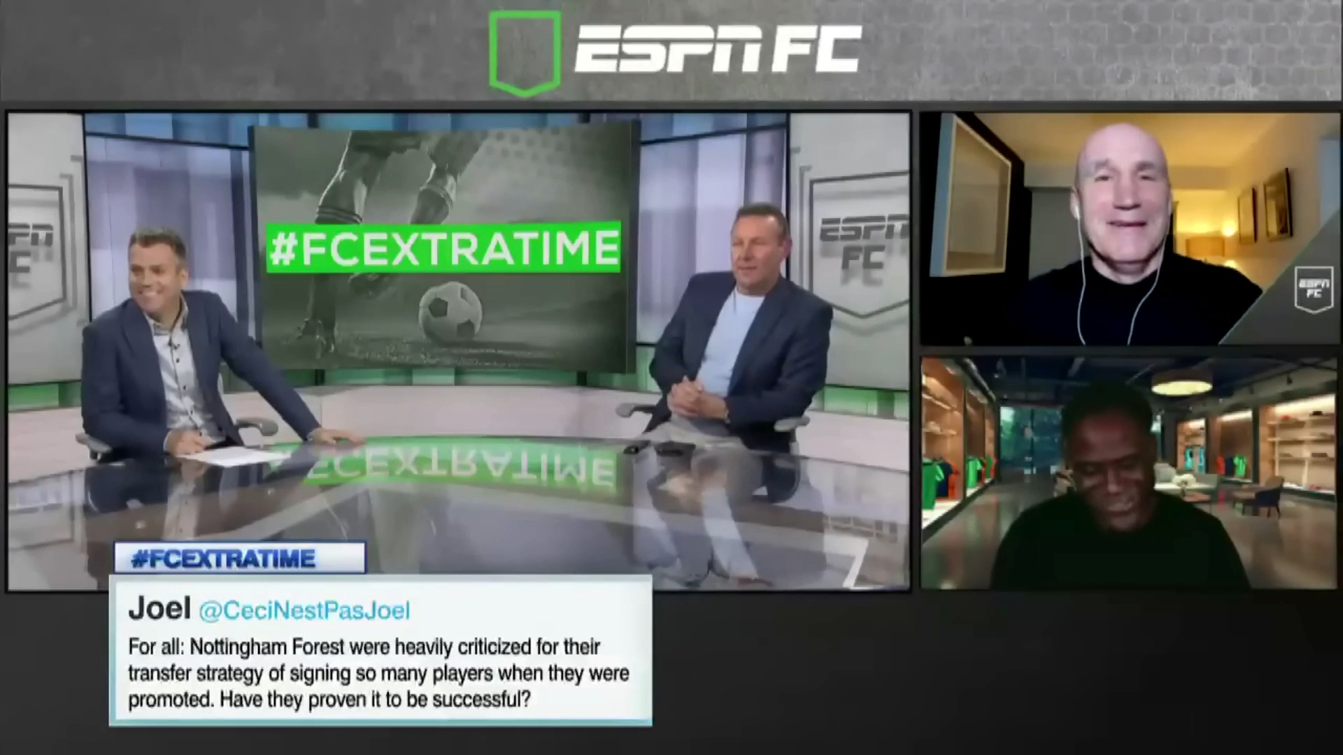 ESPN FC studio reacts to a fart-like noise