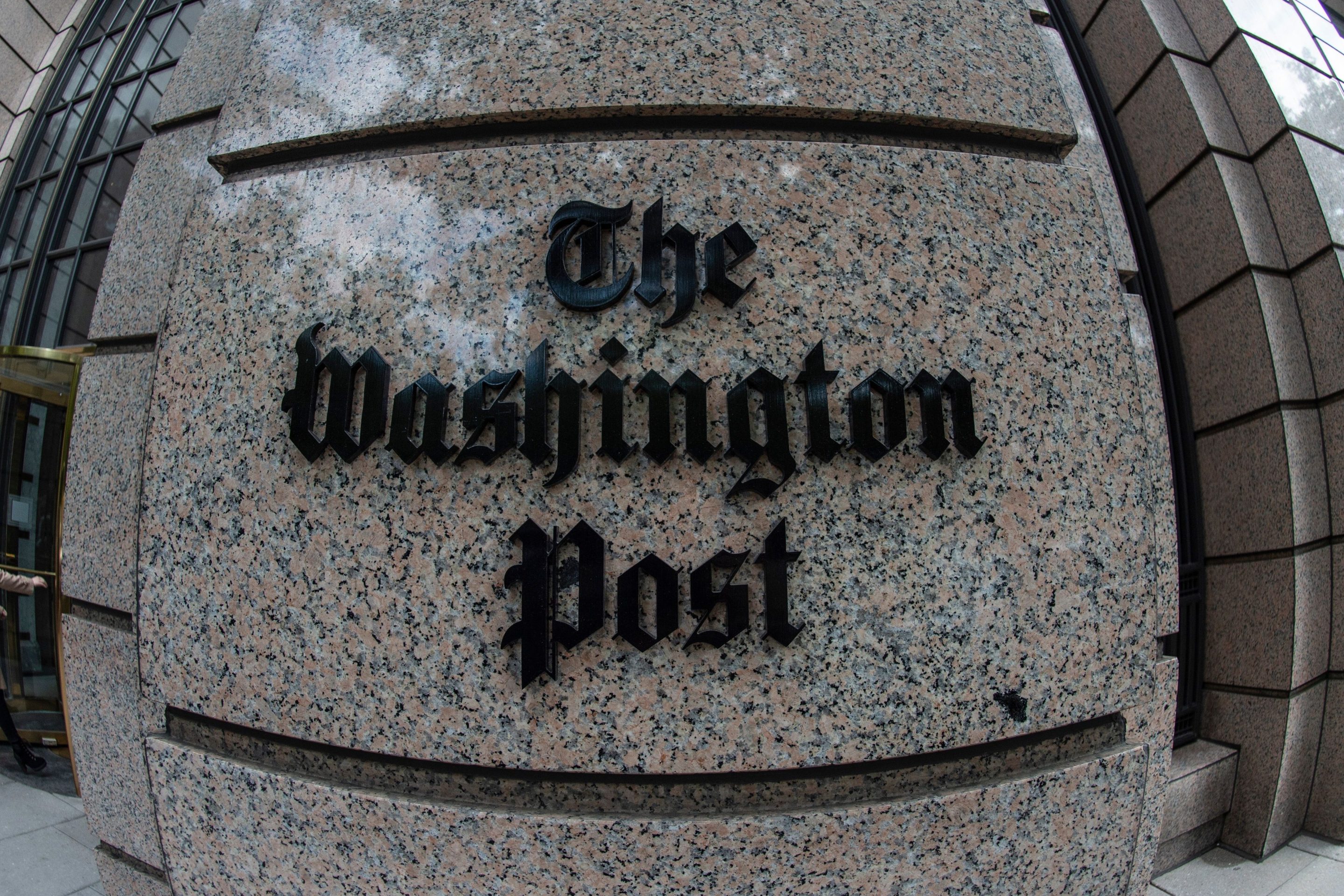 The building of the Washington Post newspaper headquarter is seen on K Street in Washington DC on May 16, 2019.