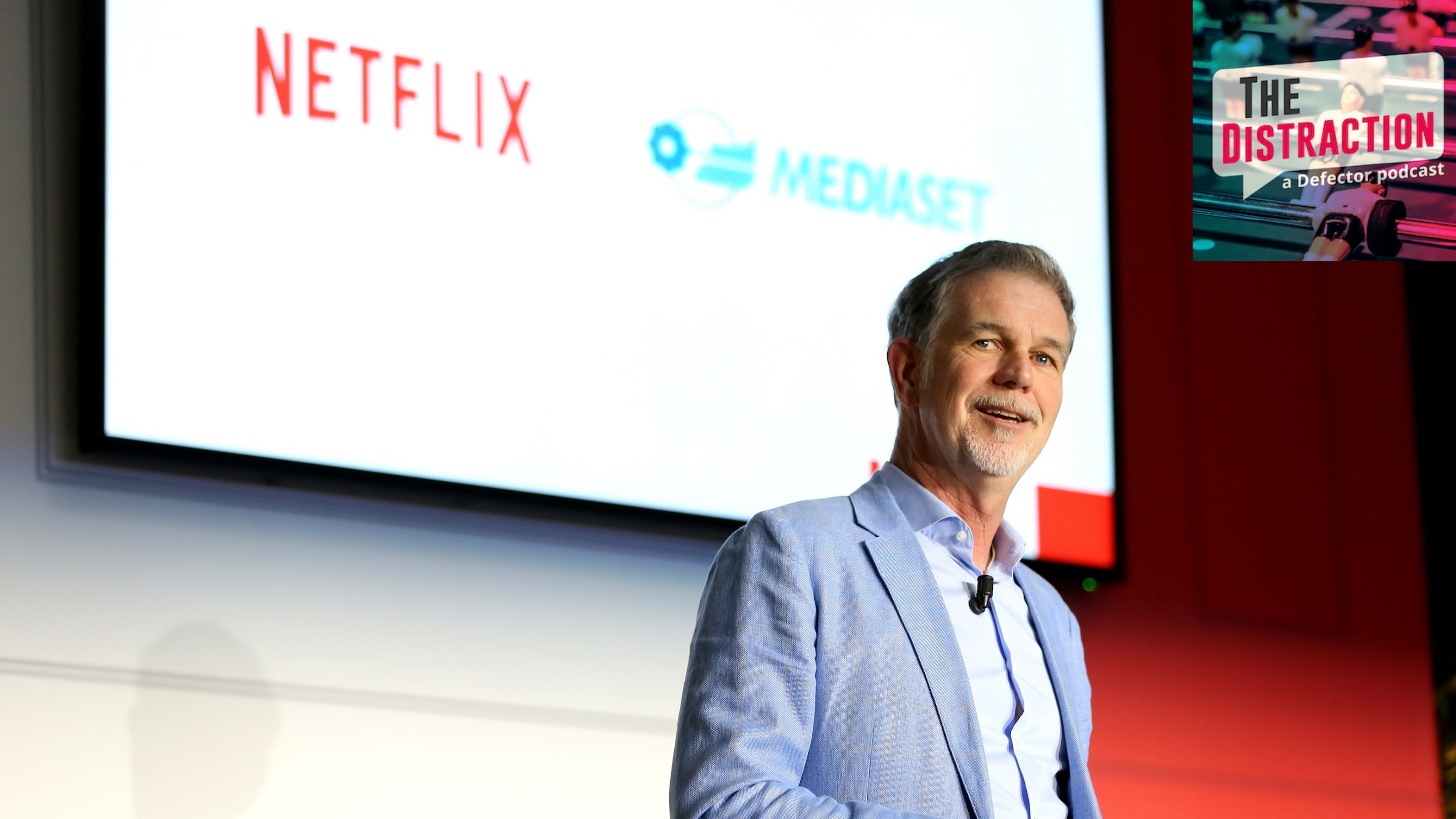 Reed Hastings attends the Netflix and Mediaset Partnership Announcement in Rome, in 2019.