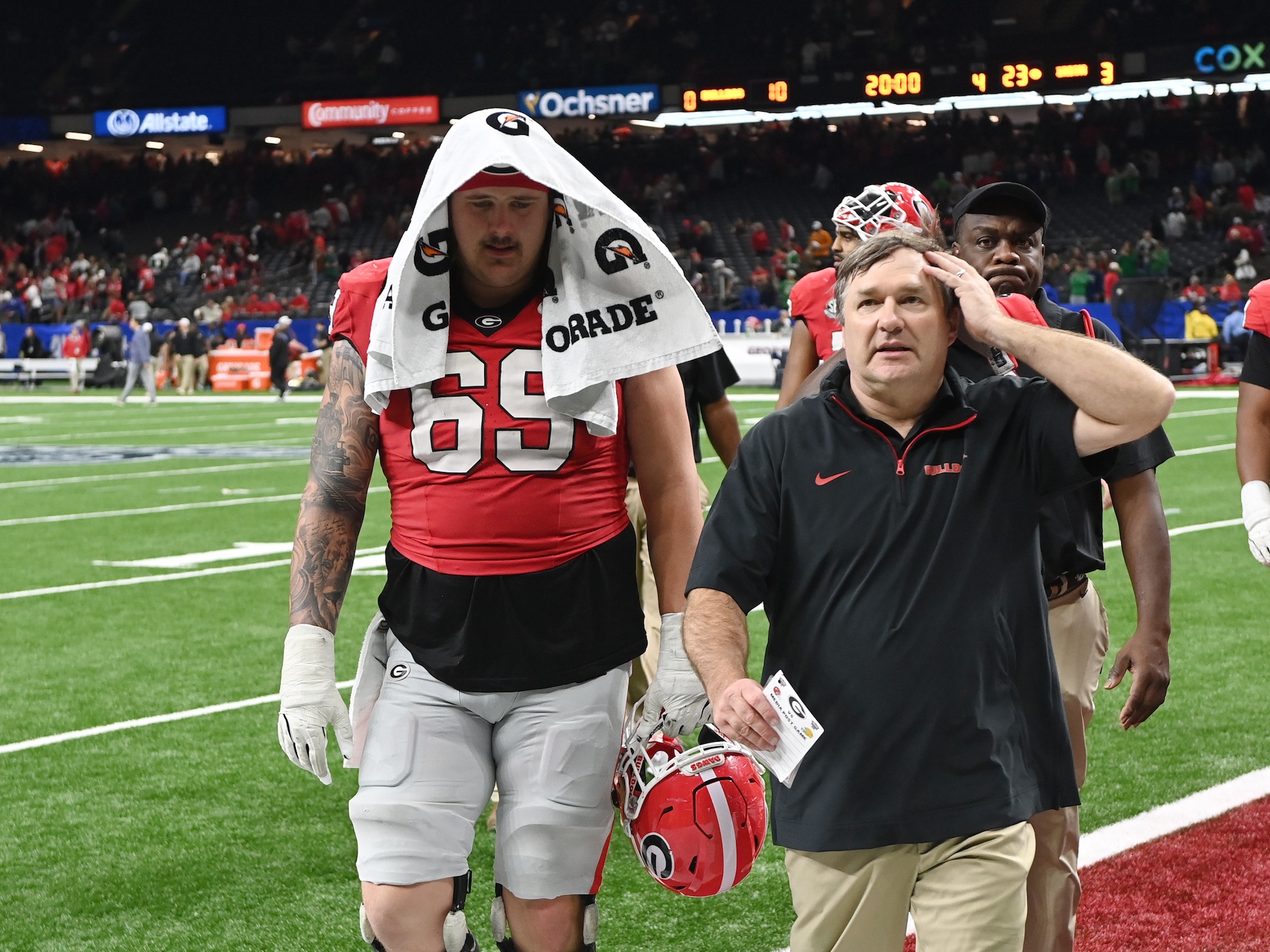 Kirby Smart looking distressed