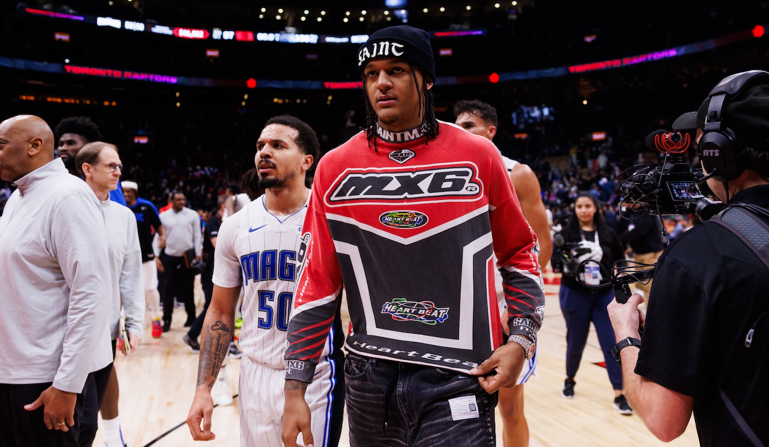 TORONTO, CANADA - JANUARY 3: Paolo Banchero #5 of the Orlando Magic leaves the court following the NBA game against the Toronto Raptors at Scotiabank Arena on January 3, 2025 in Toronto, Canada.