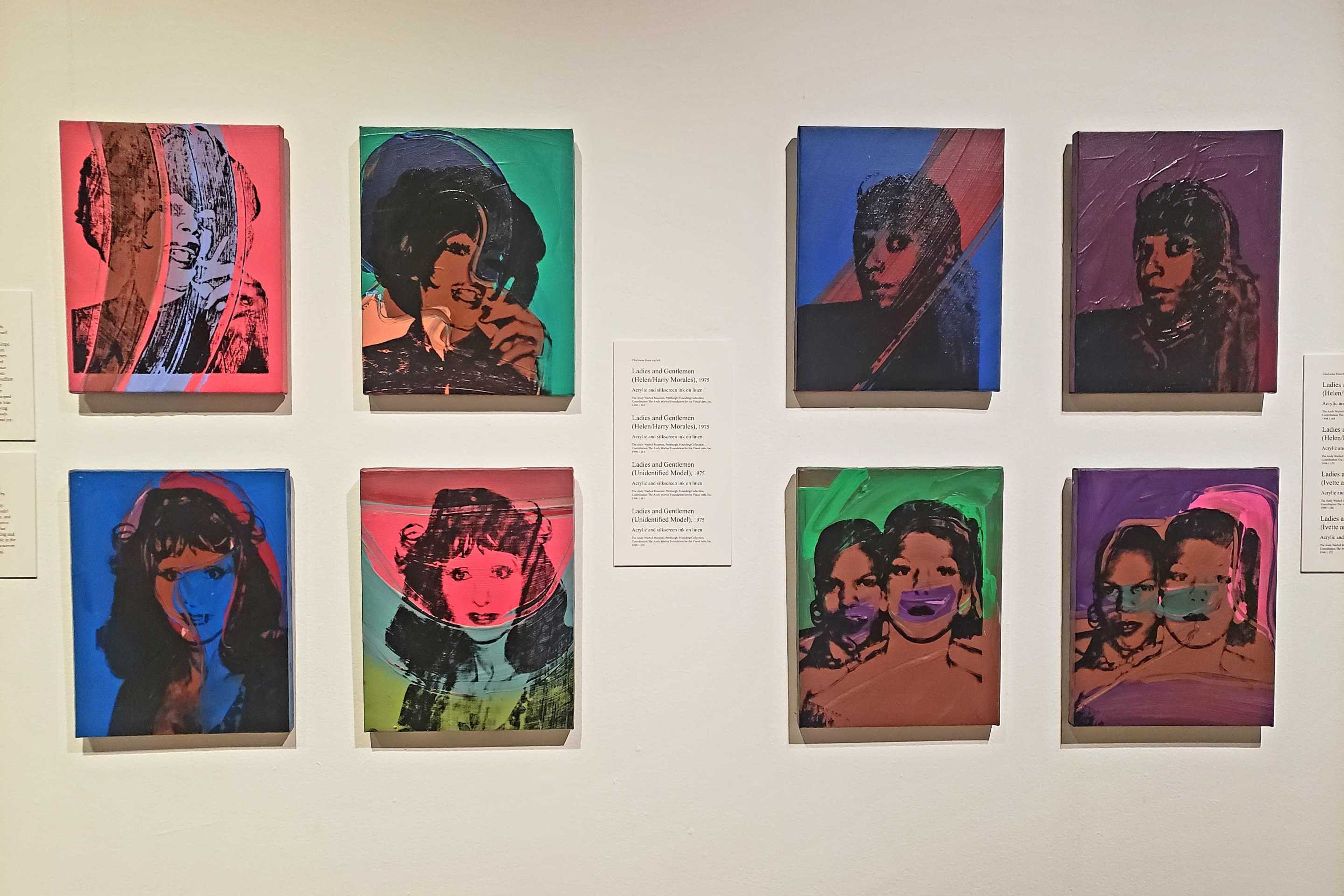 Warhol's 'Ladies And Gentlemen' portraits in the Warhol Museum gallery